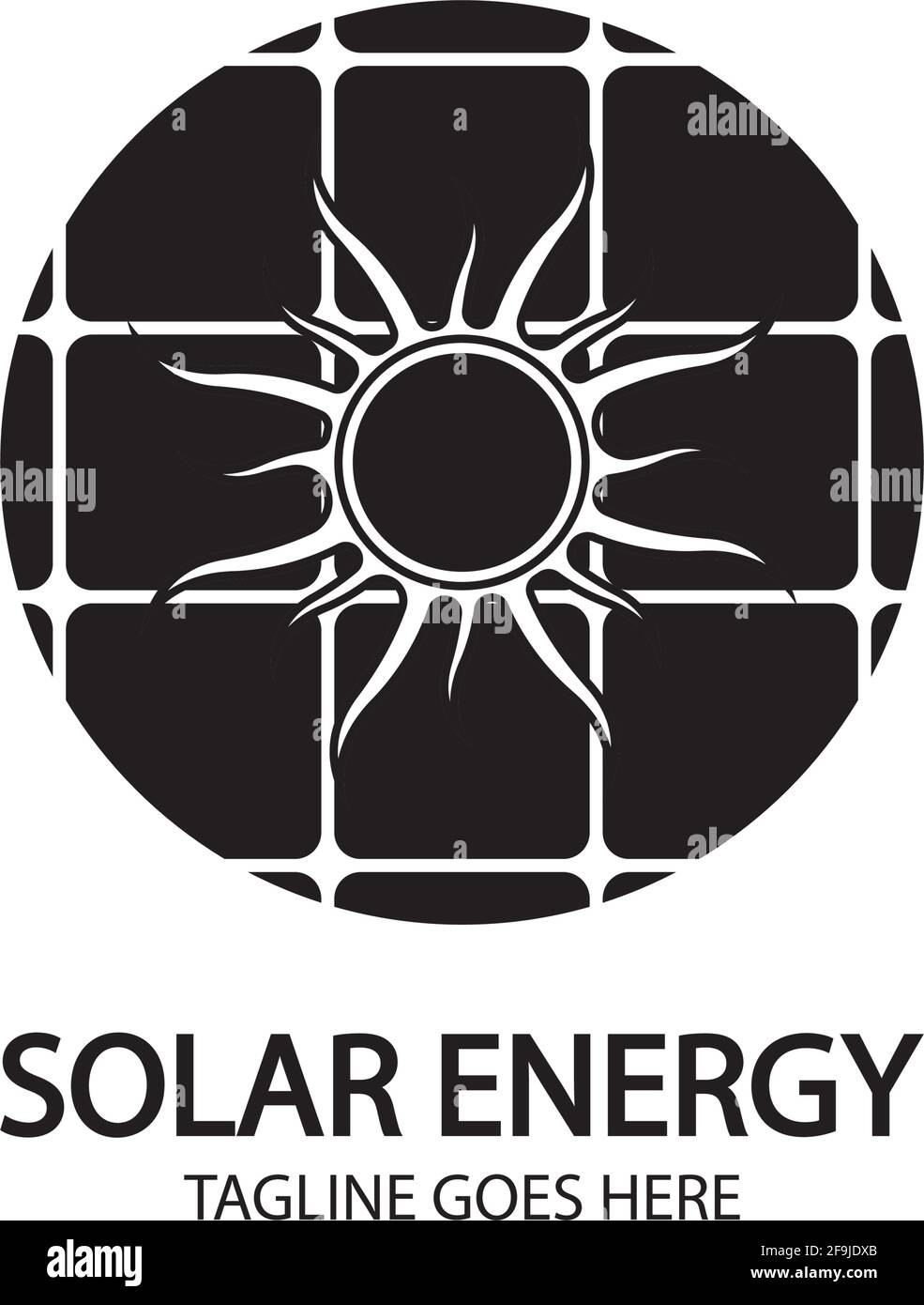 Solar energy panel and sun icon isolated on white background Stock ...