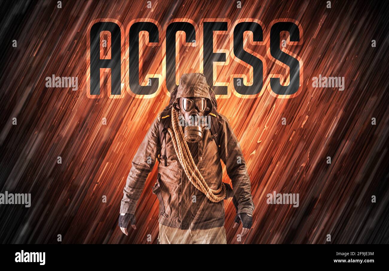 Mysterious man with security concept Stock Photo