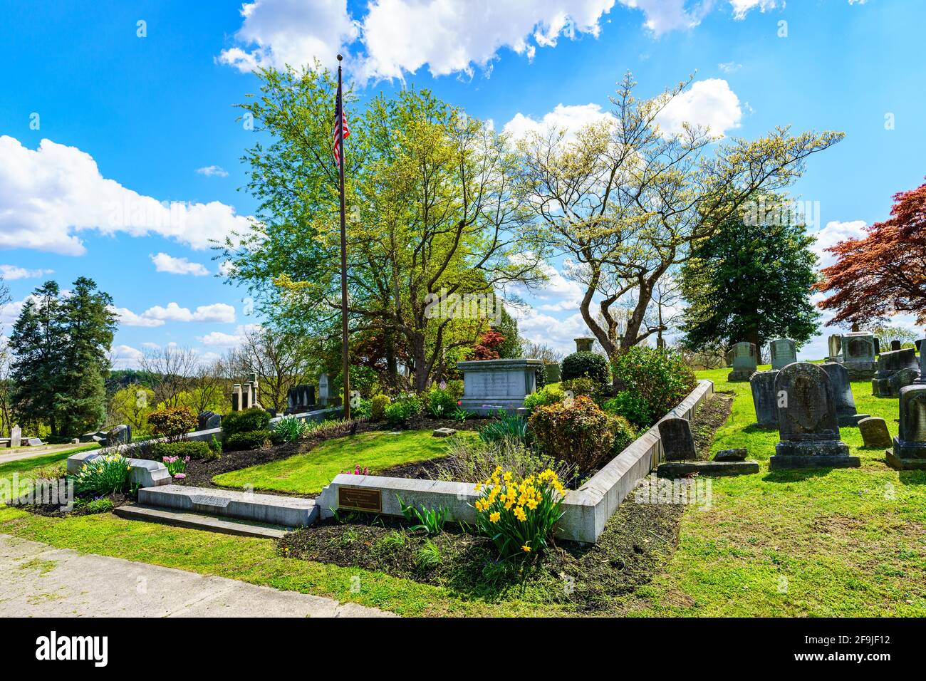 Lancaster, PA, USA April 18, 2021 Gravesite of James Buchanan, the