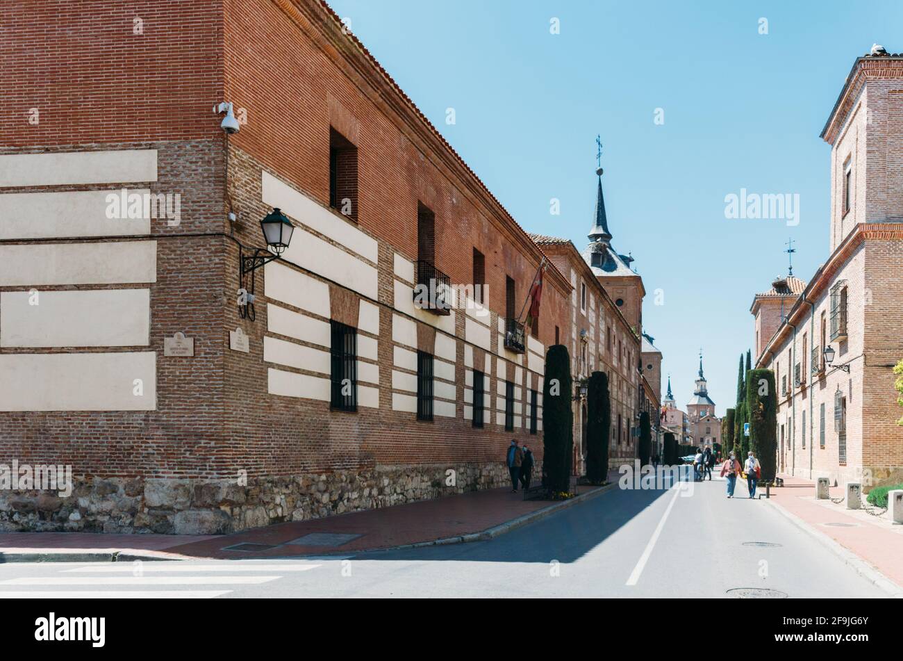 Colleges Street or Calle Colegios in Alcala de Henares, Spain Stock Photo