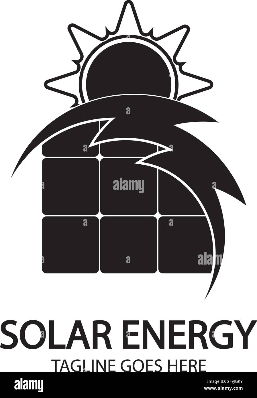 Solar energy panel and sun icon isolated on white background Stock ...