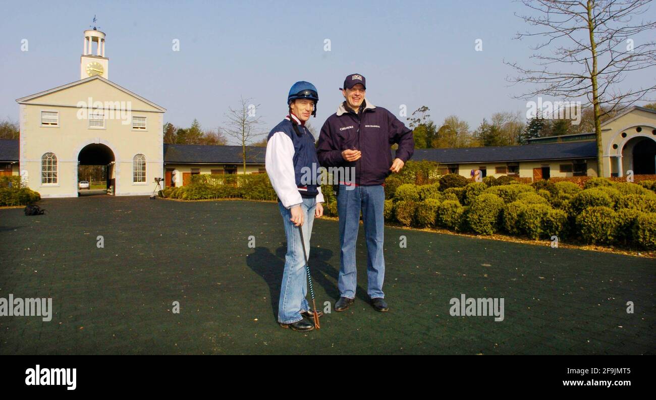 BALLYDOYLE STABLES IN IRELAND KEREAN FALLON AND AIDAN O'BRIEN 25/4/2005 PICTURE DAVID ASHDOWNRACING Stock Photo