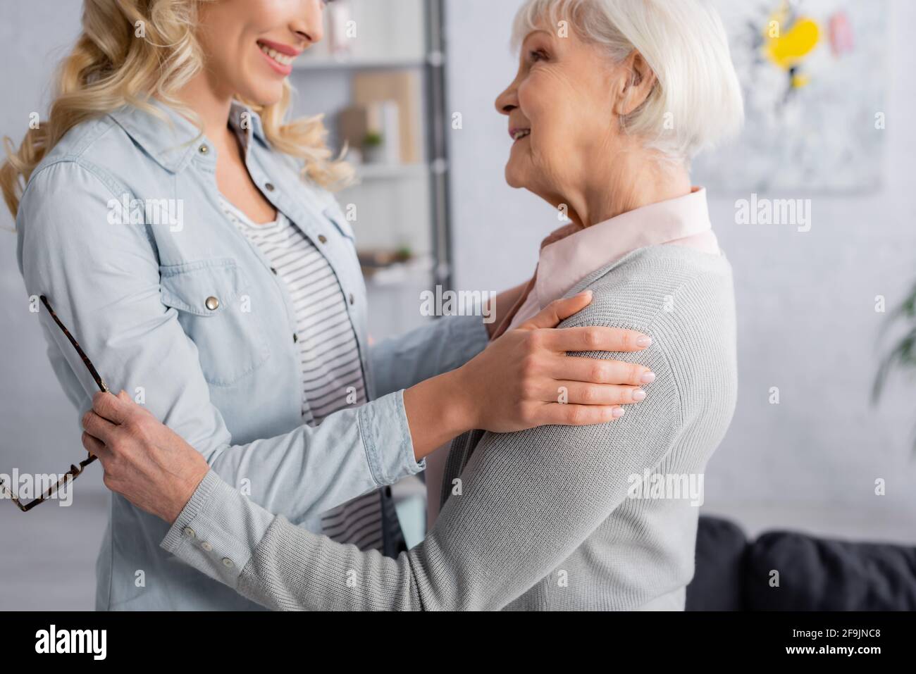 Elderly mom embrace hi-res stock photography and images - Alamy