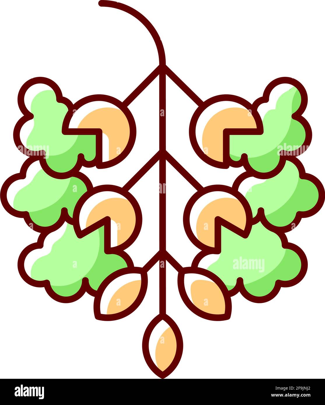 Poplar tree pollen RGB color icon Stock Vector