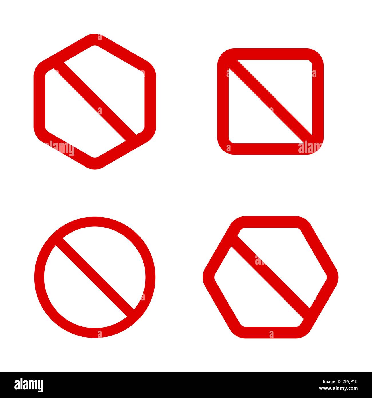 Set of forbidden road signs isolated on white Stock Vector Image & Art -  Alamy