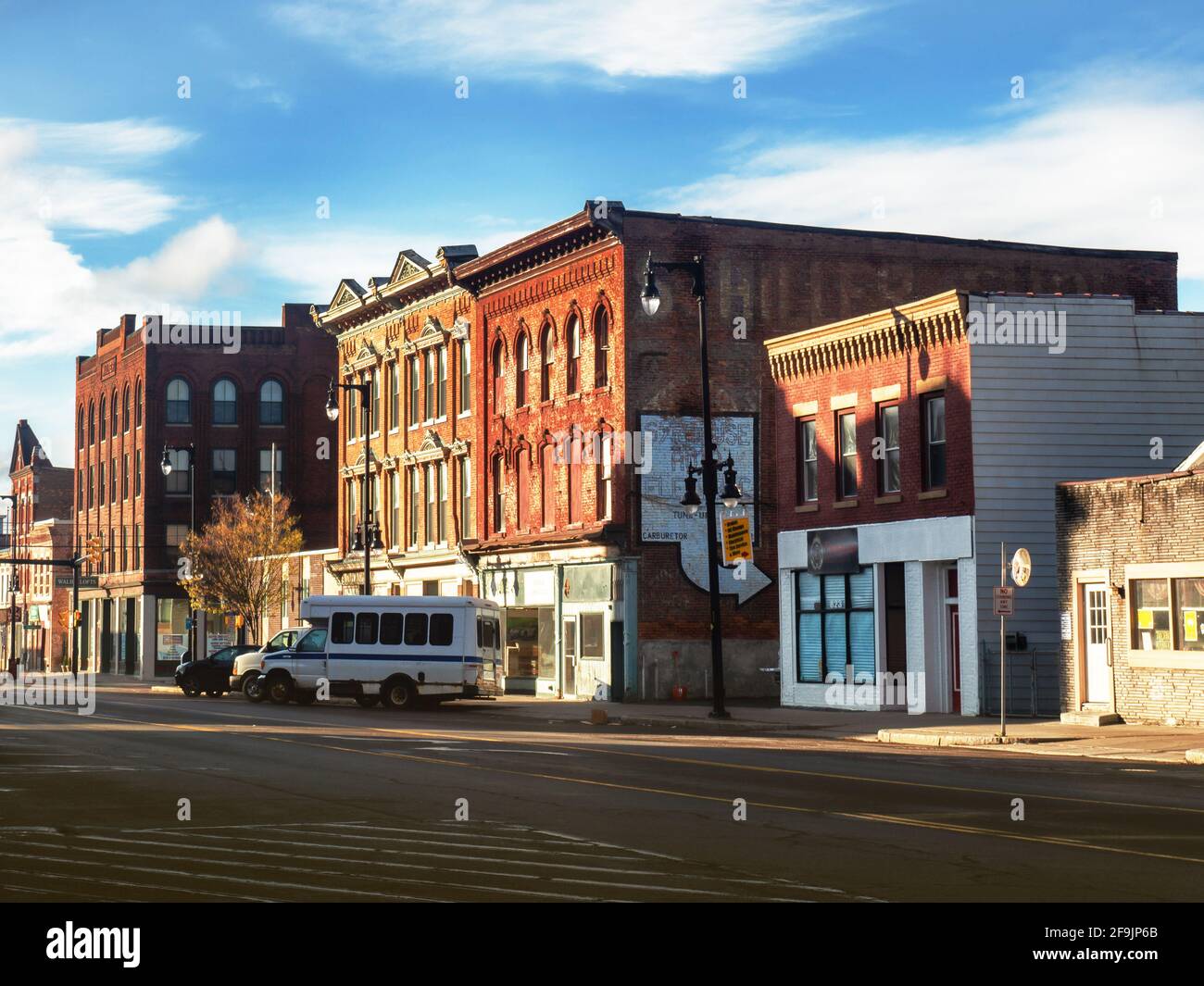 Syracuse, New York, USA. April 17, 2021.North Salina Street in the