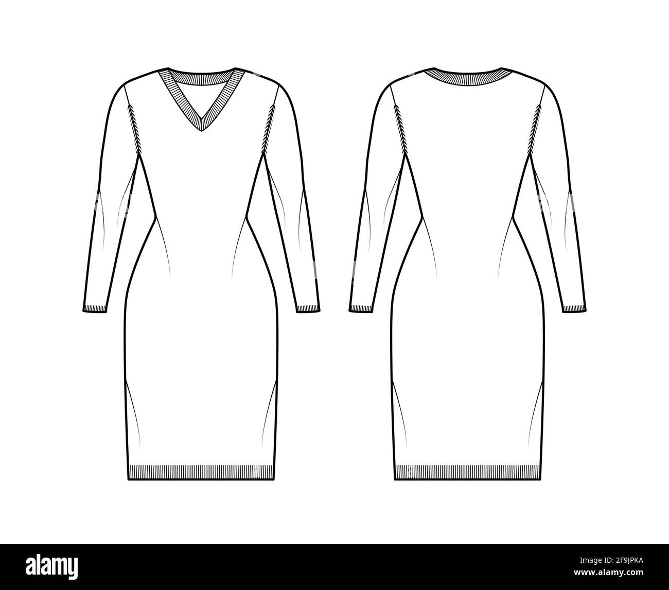 Fashion Slim V-neck long-sleeved dress Fashion Slim V-neck long-sleeved dress