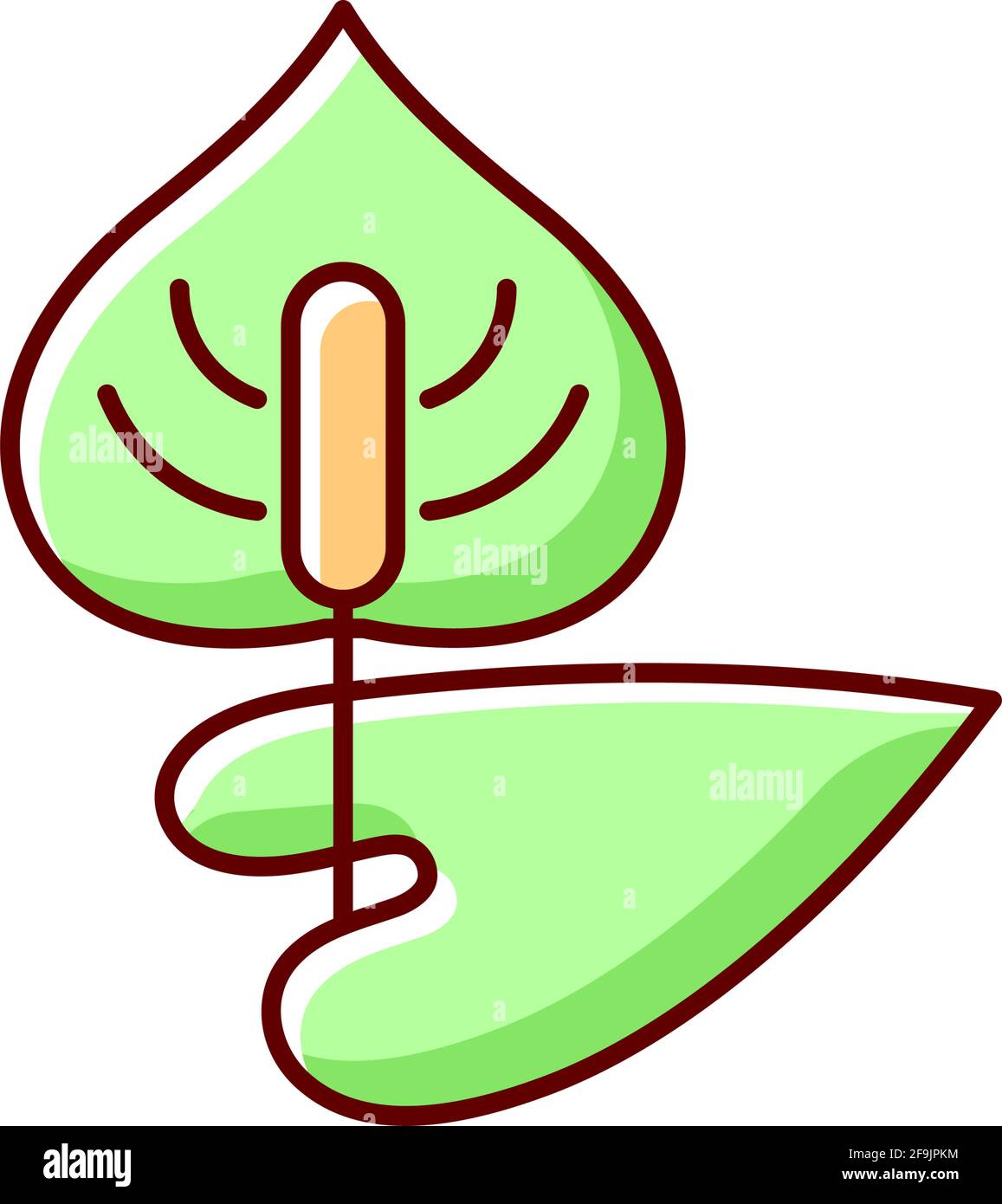 Anthurium RGB color icon Stock Vector