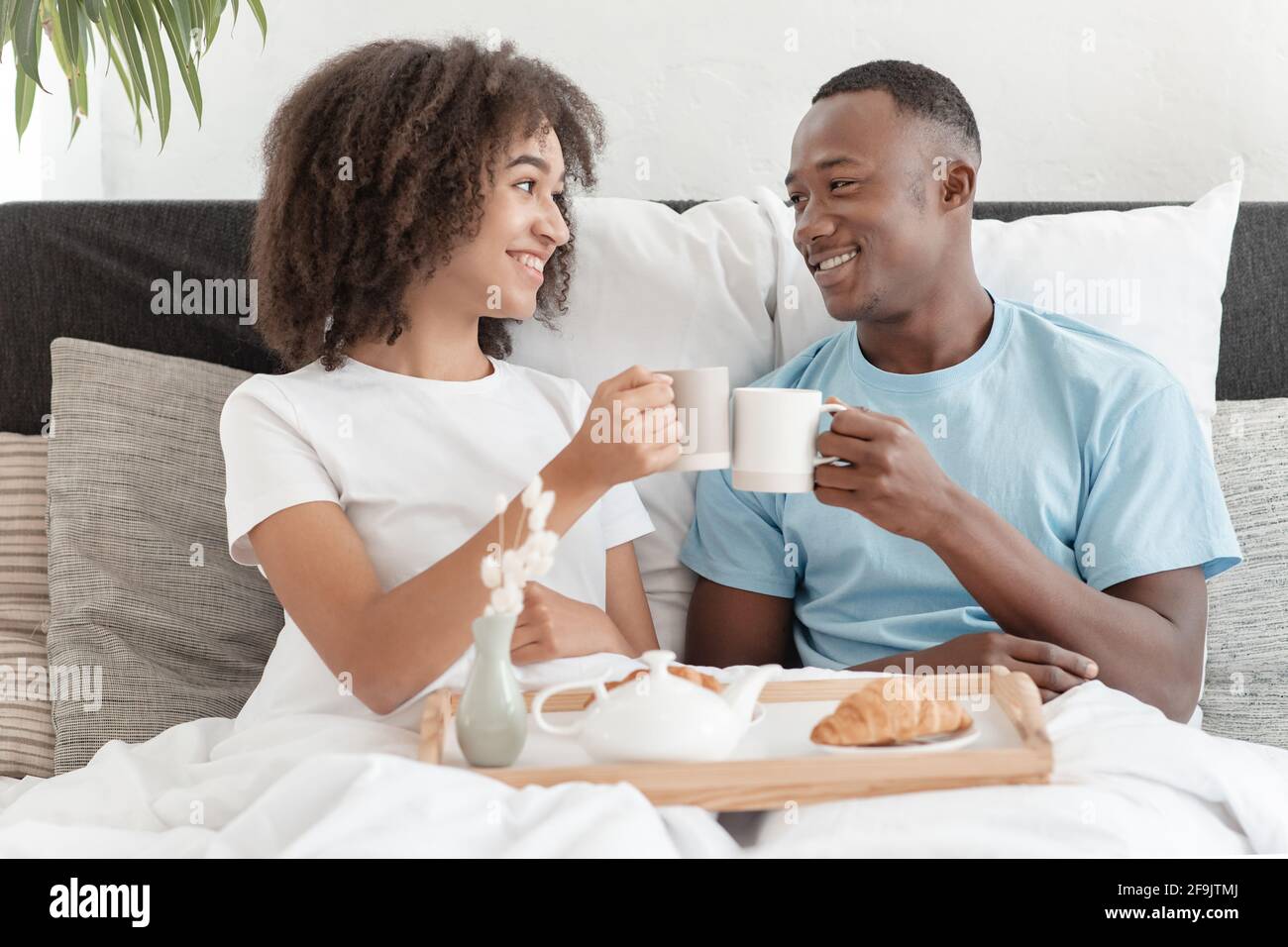 Breakfast together, romantic morning and coffee in bed at free ...