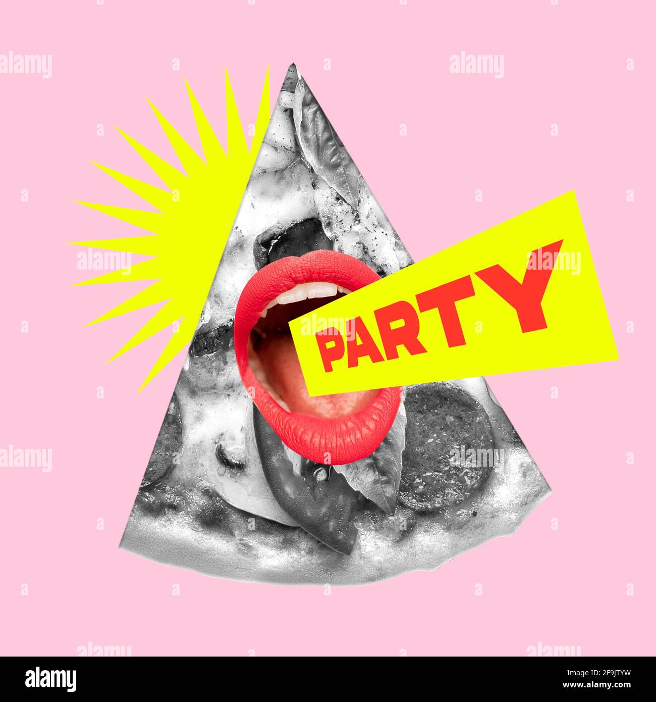 Contemporary art collage, modern design. Party mood Stock Photo Alamy