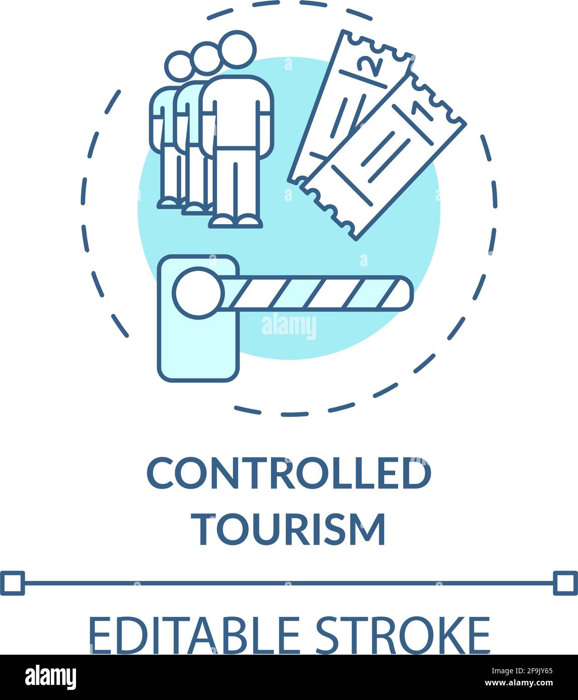 Controlled tourism concept icon Stock Vector