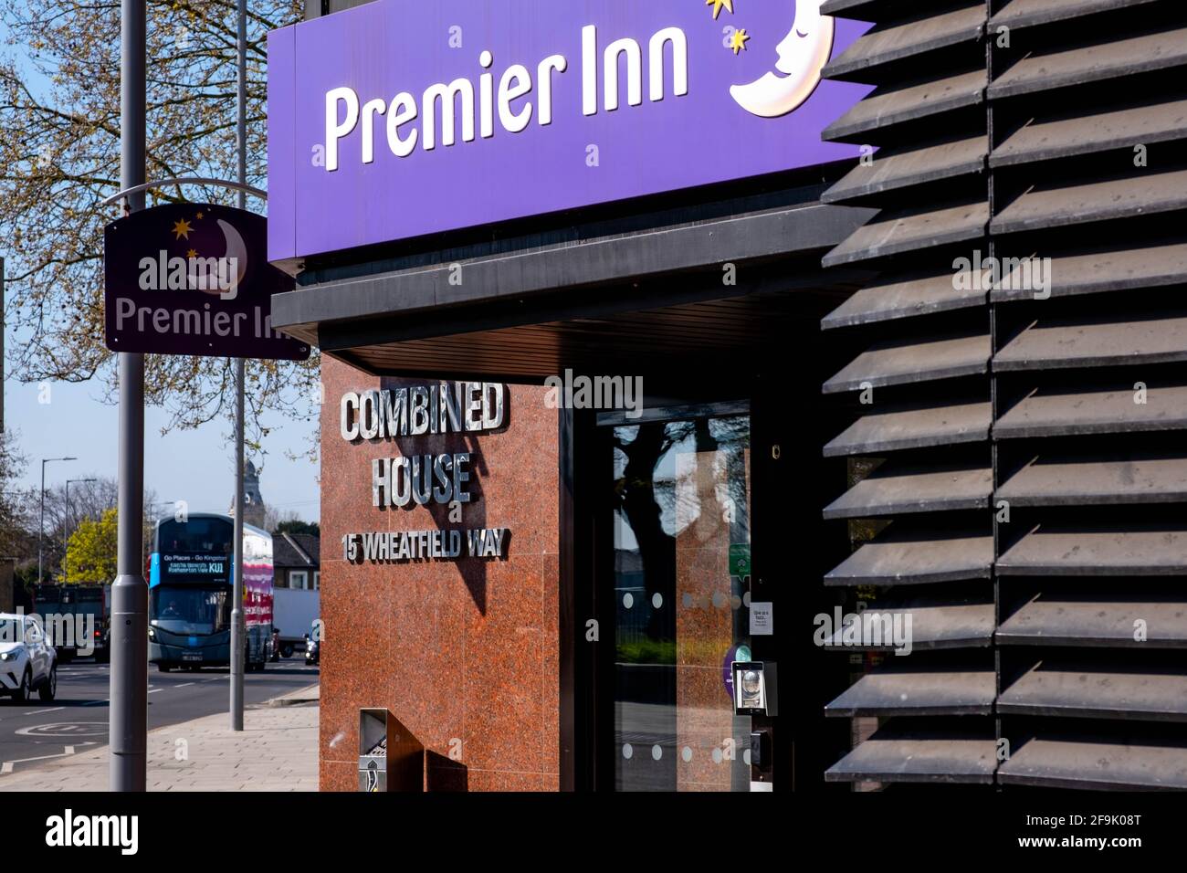 Kingston Upon Thames London UK, April 19 2021, Entrace To A Premier Inn ...