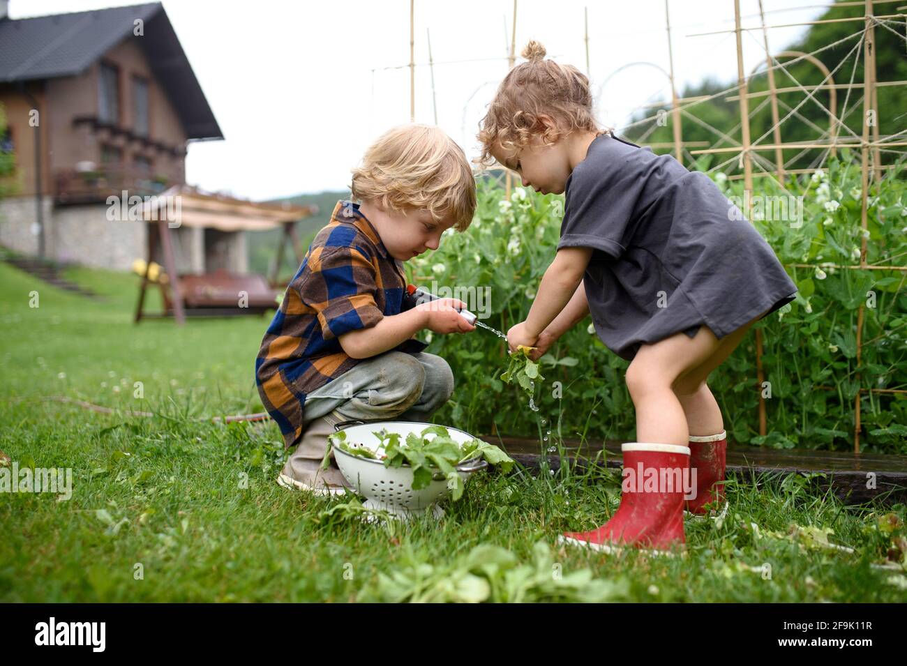 Garden in working to children hi-res stock photography and images - Alamy