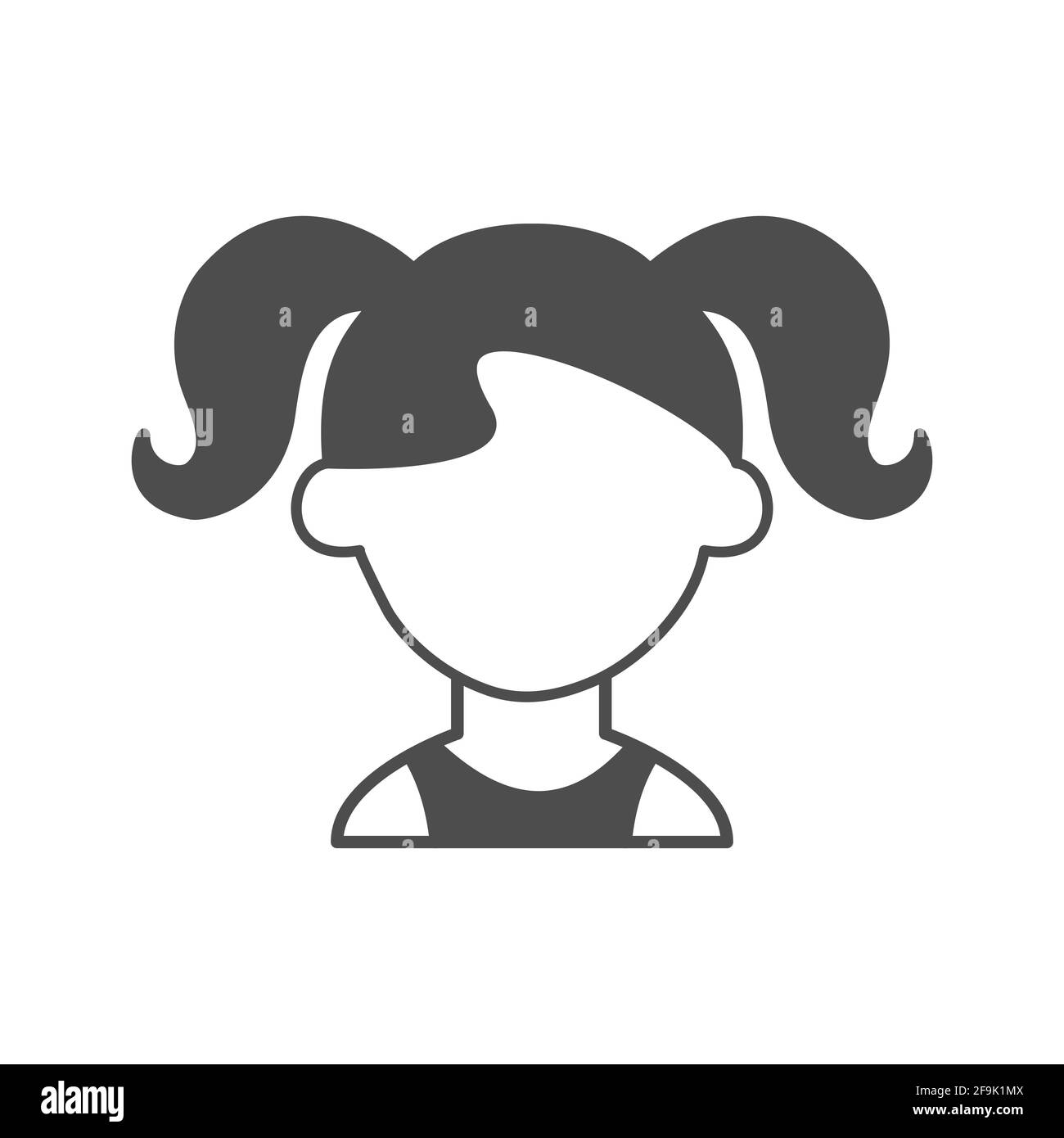 Pigtails silhouette Black and White Stock Photos & Images Alamy