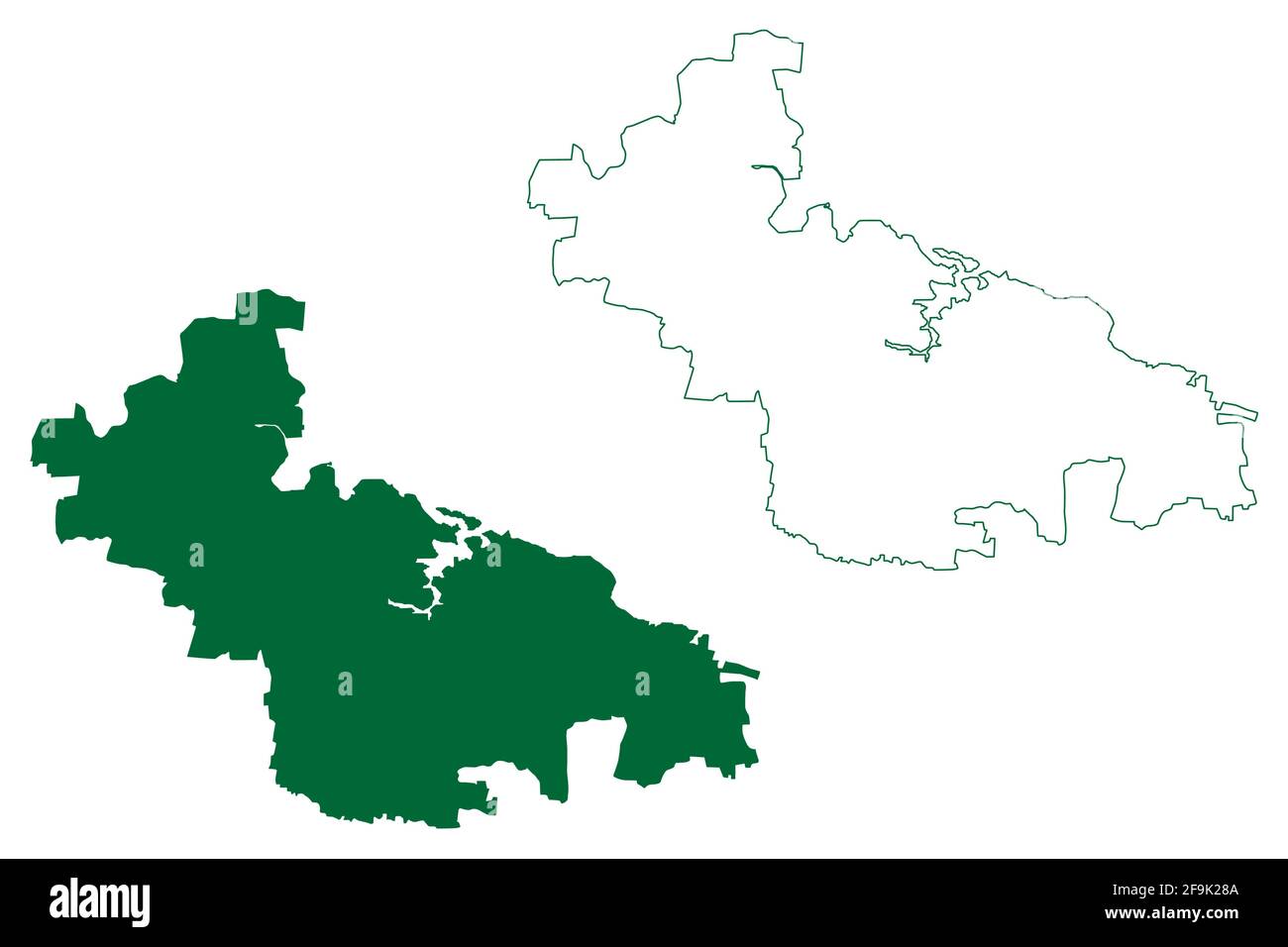 Bagalkot district (Karnataka State, Republic of India, Belgaum Division) map vector illustration, scribble sketch Bagalkot map Stock Vector