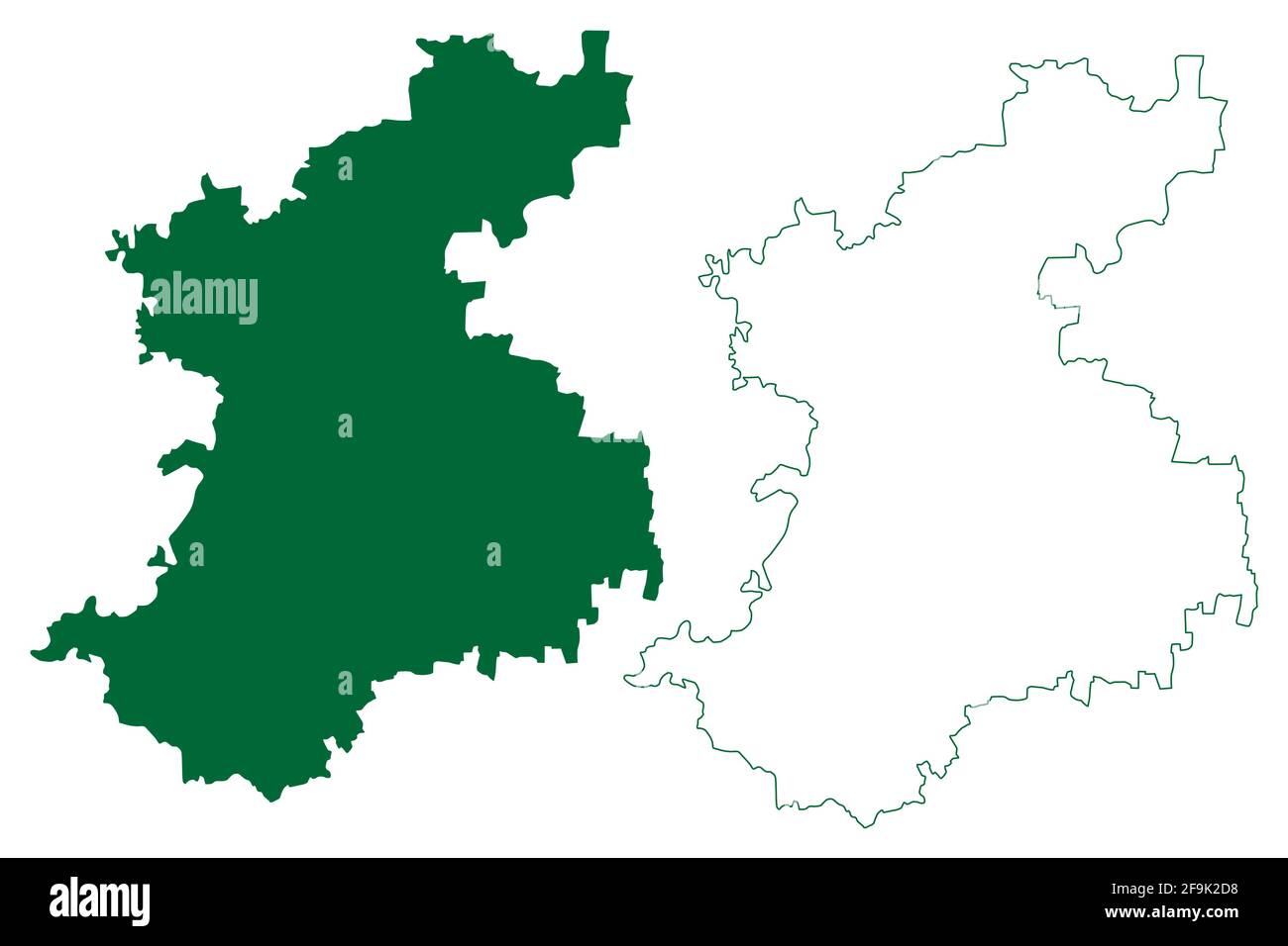 Belagavi district (Karnataka State, Republic of India, Belgaum division) map vector illustration