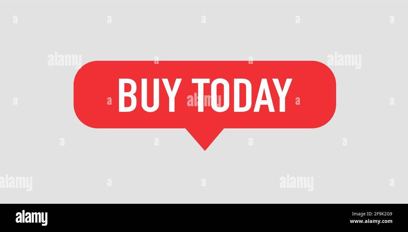 Buy today flat design vector button isolated on white Stock Vector