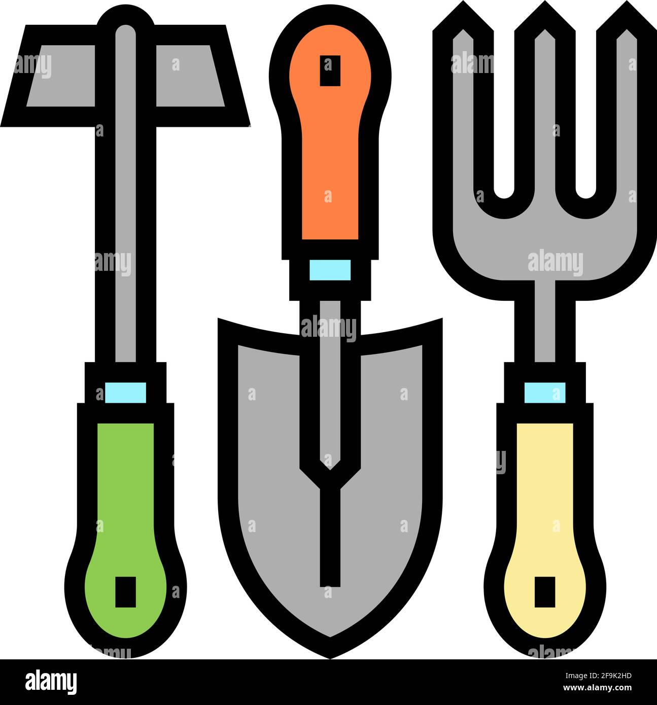 instrument set for gardening color icon vector illustration Stock ...