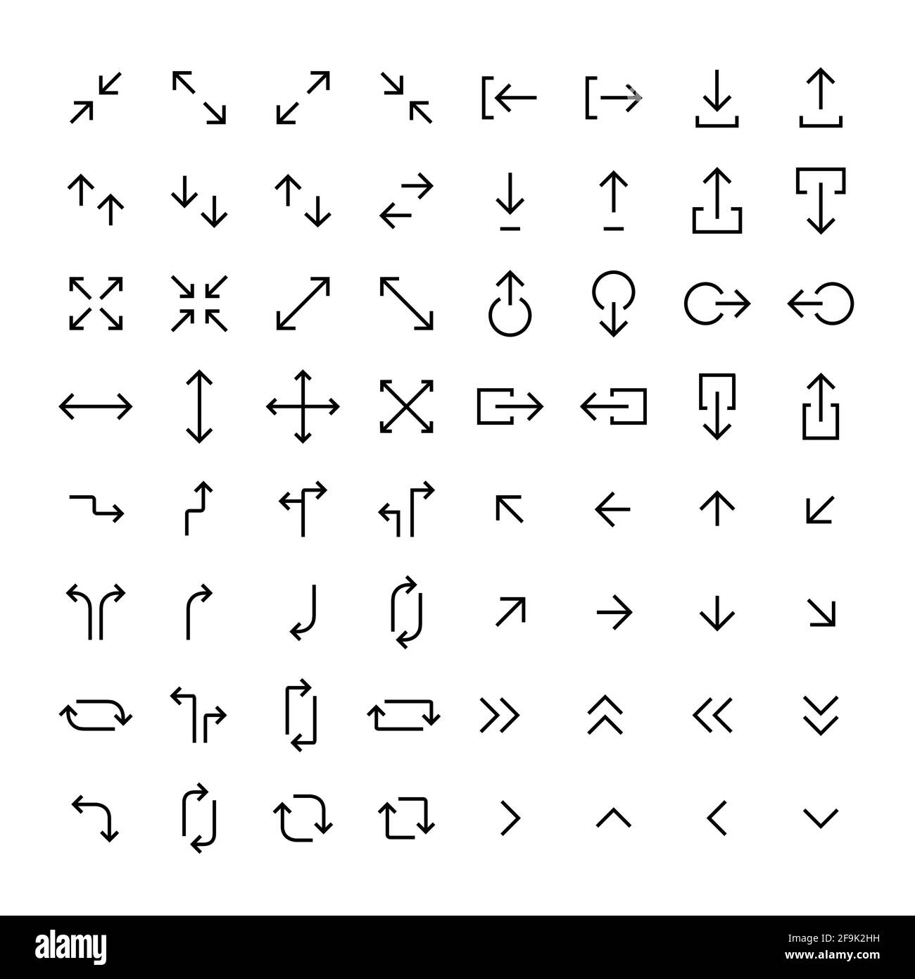 Arrow icons. Pixel perfect ui. Editable stroke Stock Vector
