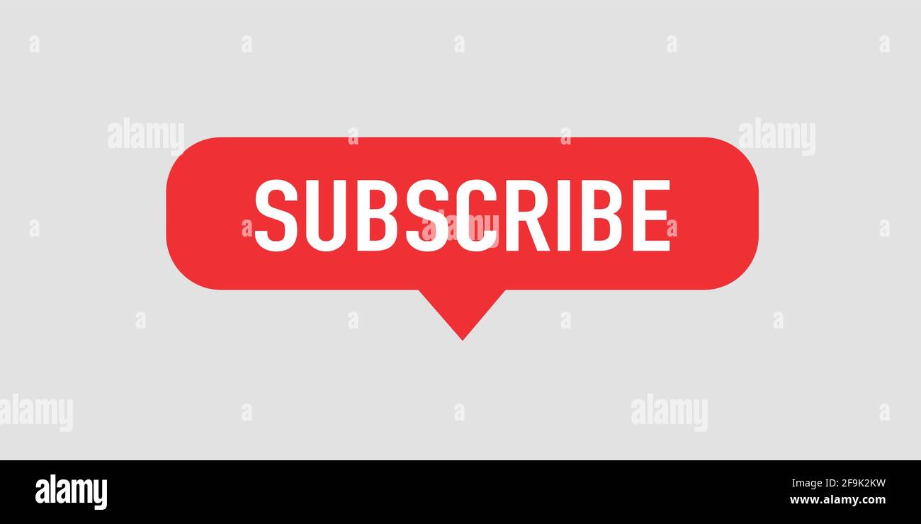 Red Subscribe button for social media. Vector flat design Stock Vector