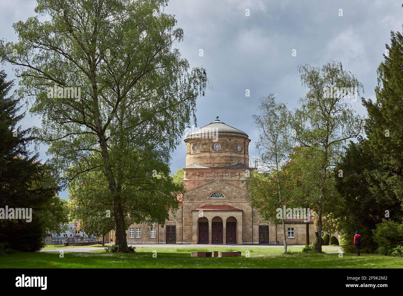 Trauerhalle und Krematorium, Hauptfriedhof, Frankfurt am Main, Hessen, Deutschland Stock Photo