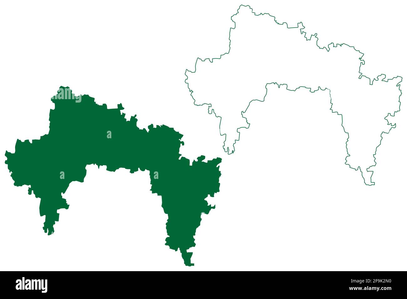 Bangalore Rural district (Karnataka State, Republic of India, Bangalore Division) map vector illustration, scribble sketch Bengaluru Rural map Stock Vector