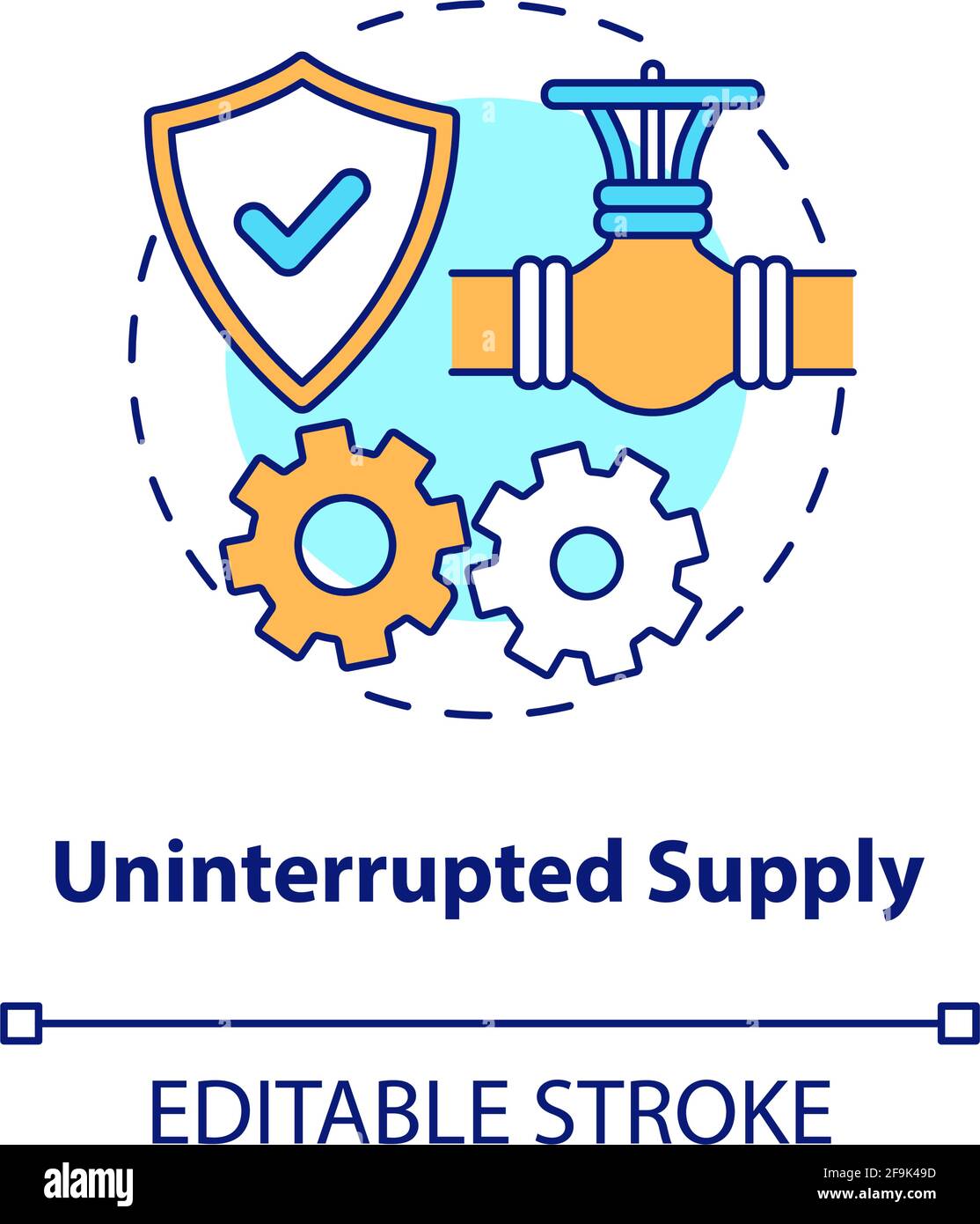 Uninterrupted supply concept icon Stock Vector