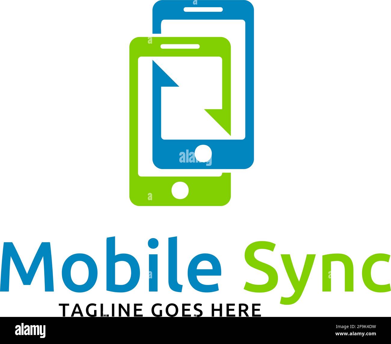 Logo Deisgn Vector Mobile Sync Stock Vector