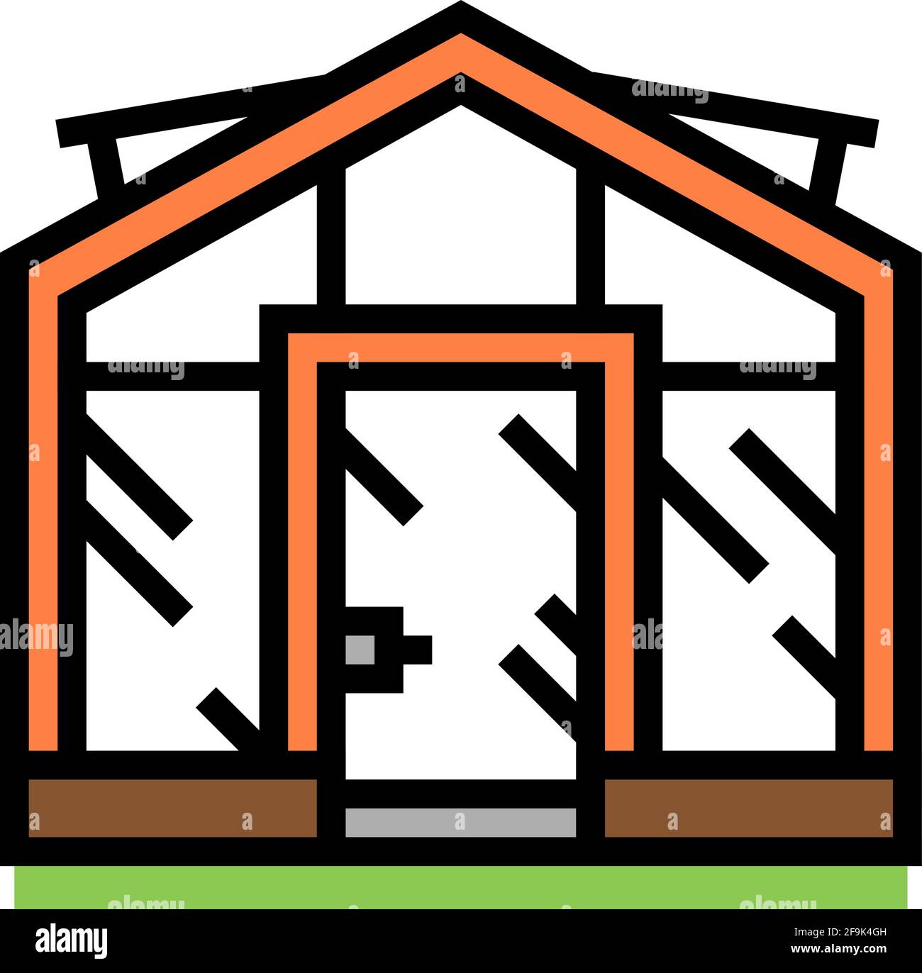 glass greenhouse color icon vector illustration Stock Vector Image ...
