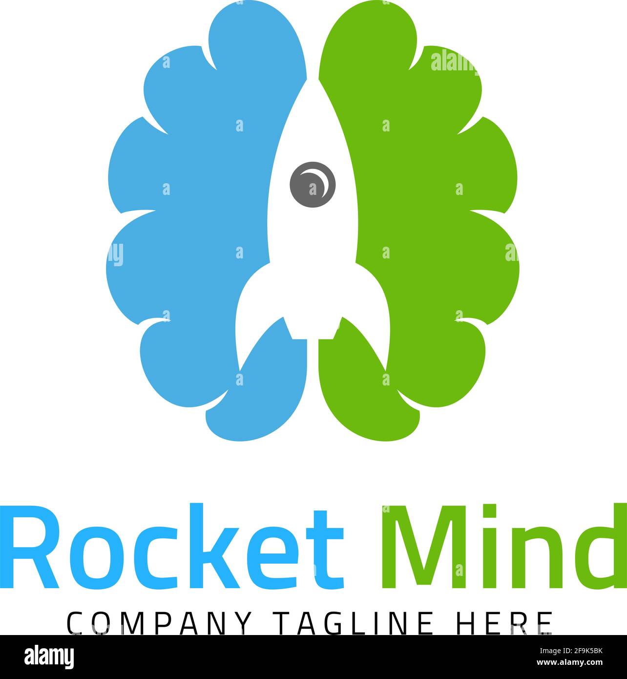Logo Deisgn Vector Rocket Mind Stock Vector