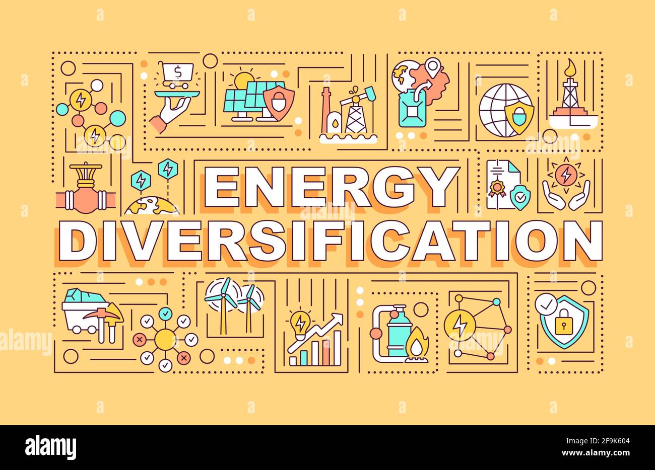 Energy diversification word concepts banner Stock Vector