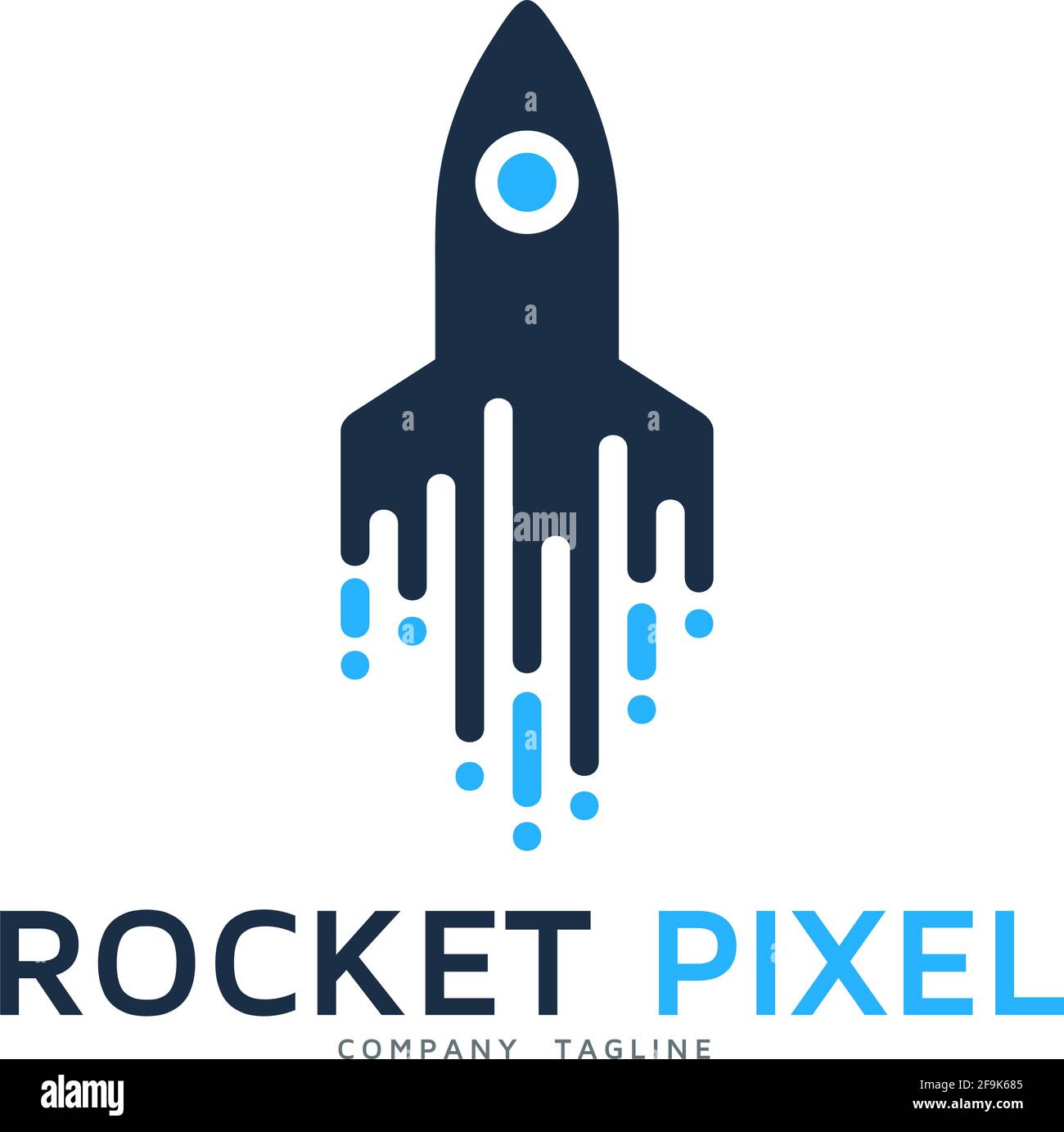 Logo Deisgn Vector Rocket Pixel Stock Vector