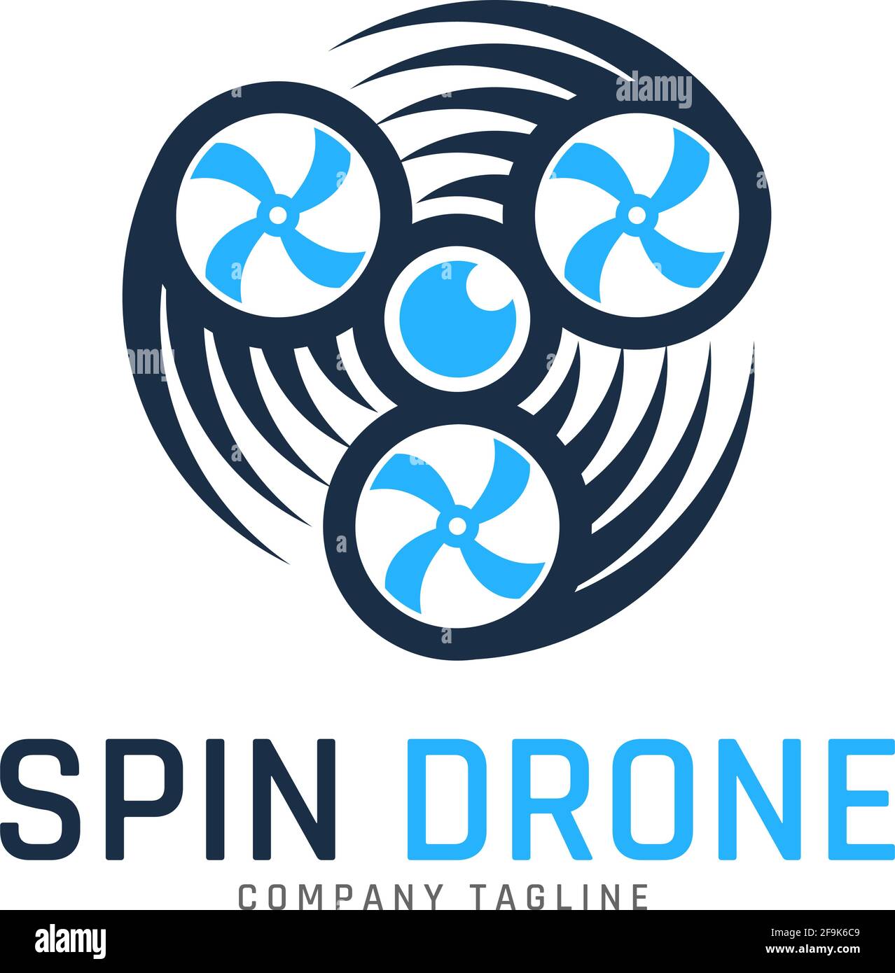 Logo Deisgn Vector Spin Drone Stock Vector