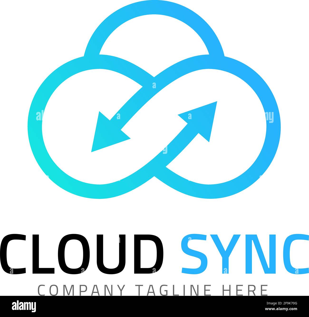 Logo Deisgn Vector Cloud Sync Stock Vector