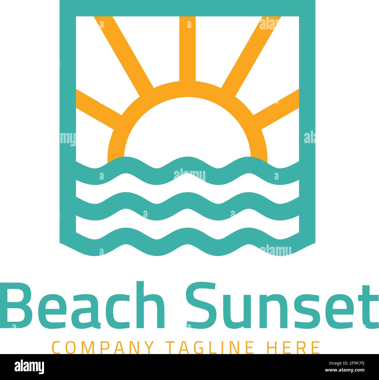 Logo Deisgn Vector Beach sunset Stock Vector Image & Art - Alamy