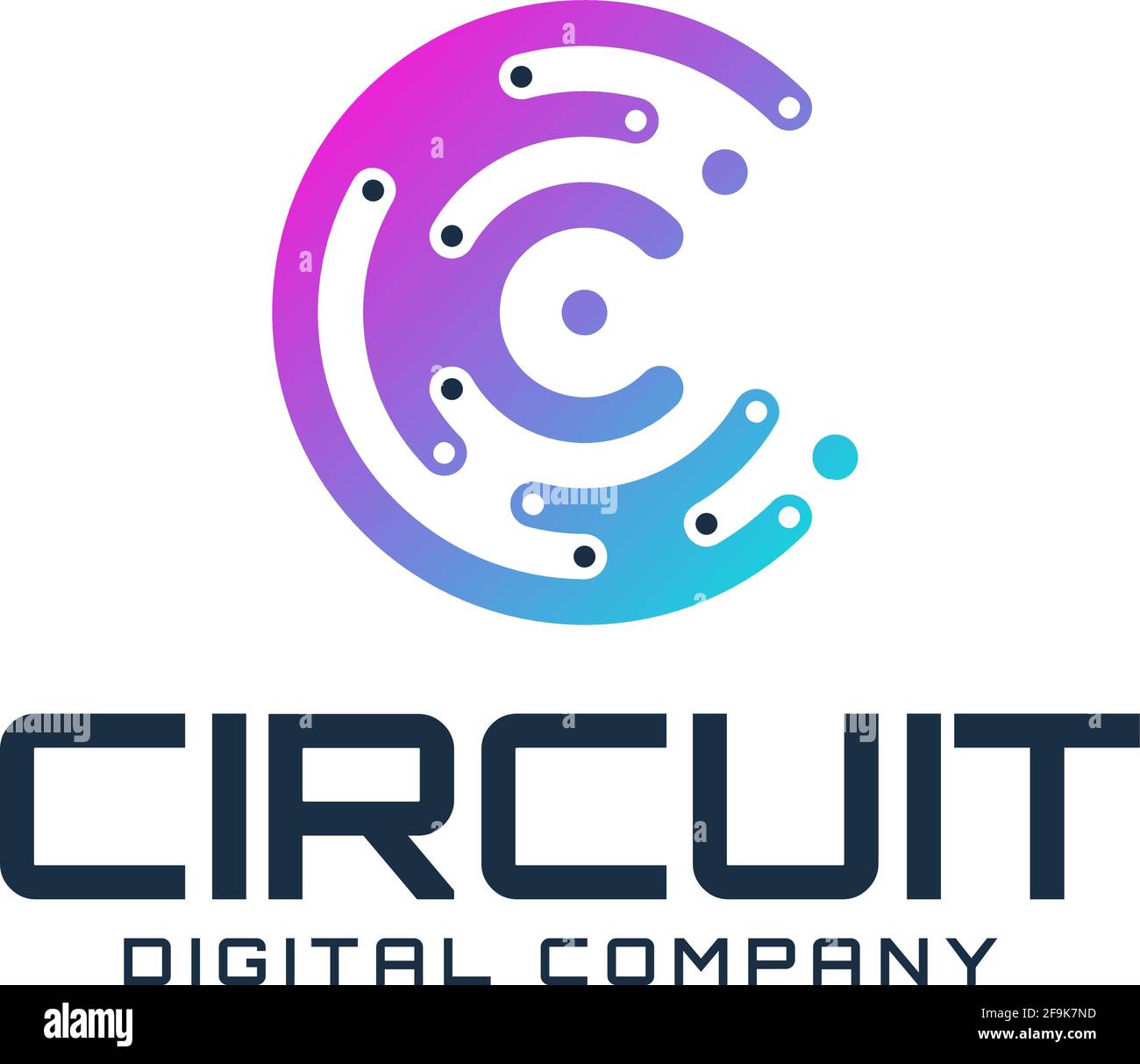 Logo Deisgn Vector Circuit Stock Vector