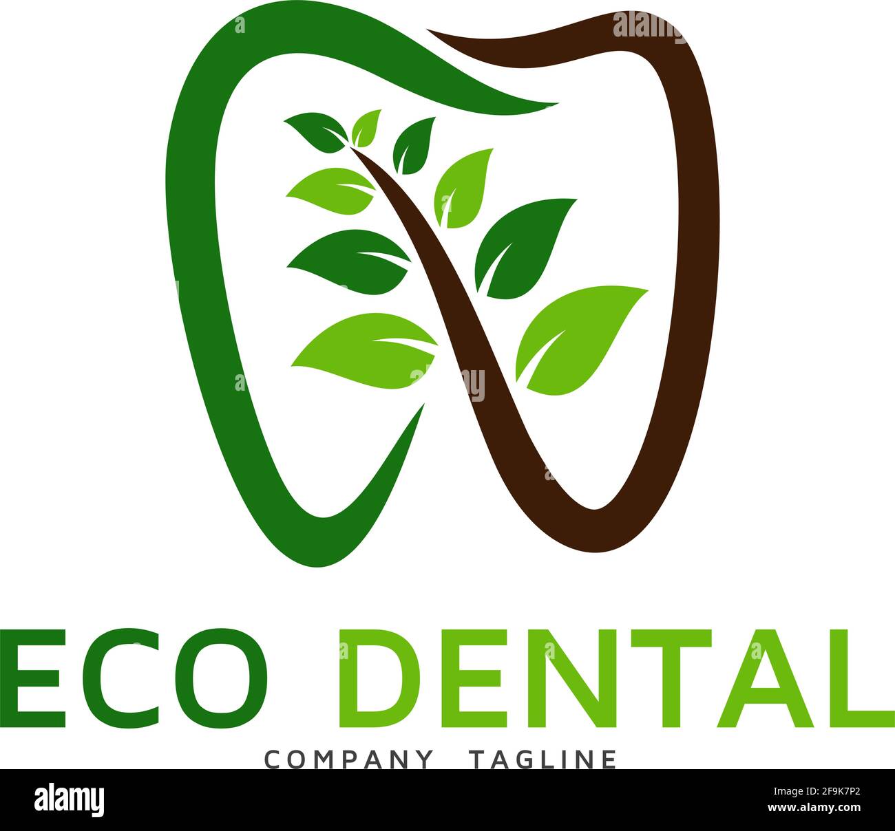 Logo Deisgn Vector Eco Dental Stock Vector