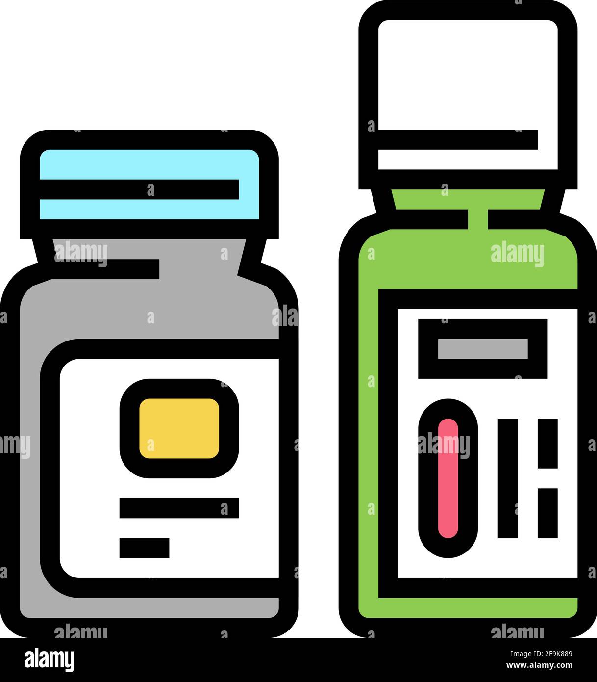 bottles with homeopathy medical drug color icon vector illustration ...