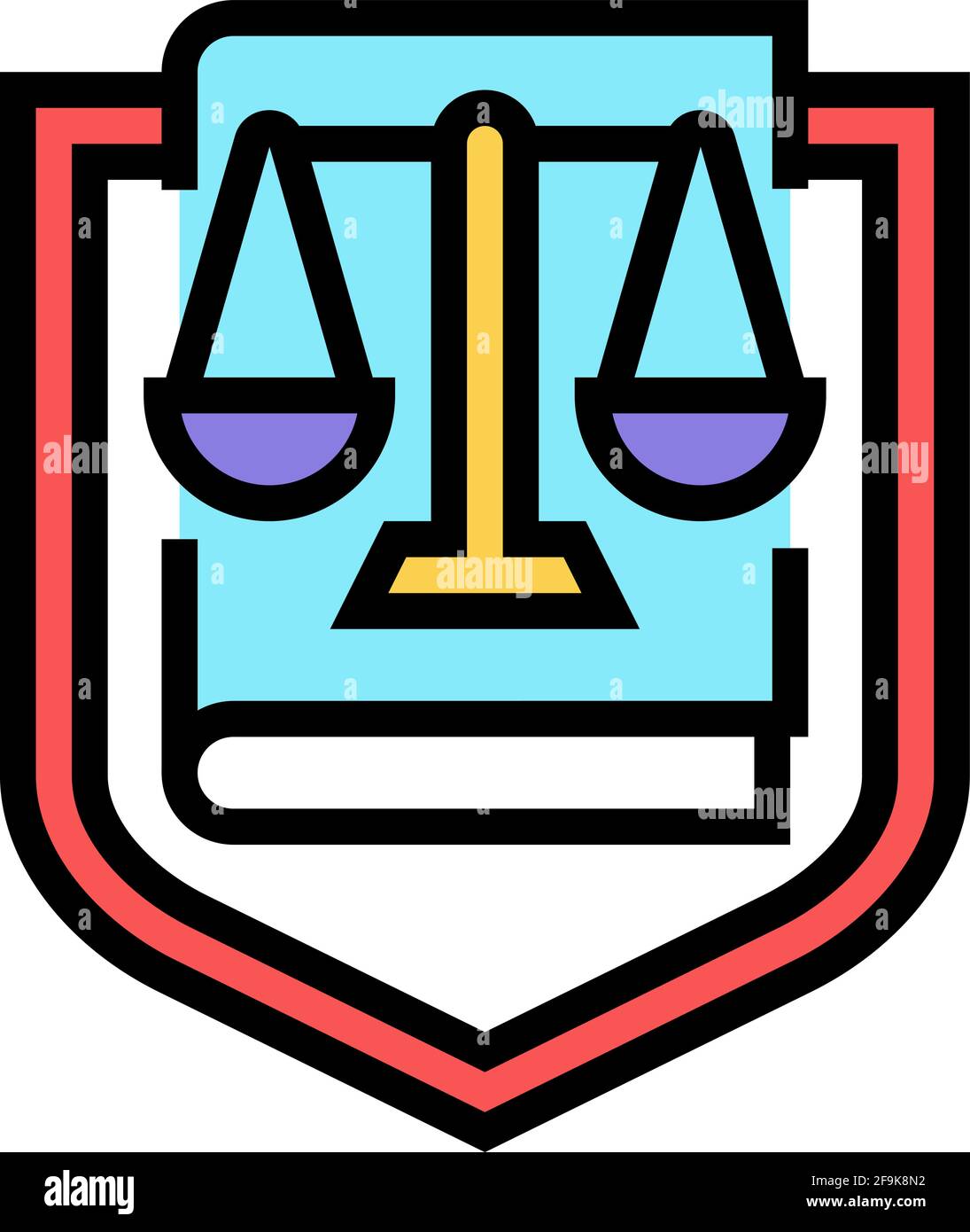 law symbol with scales color icon vector illustration Stock Vector