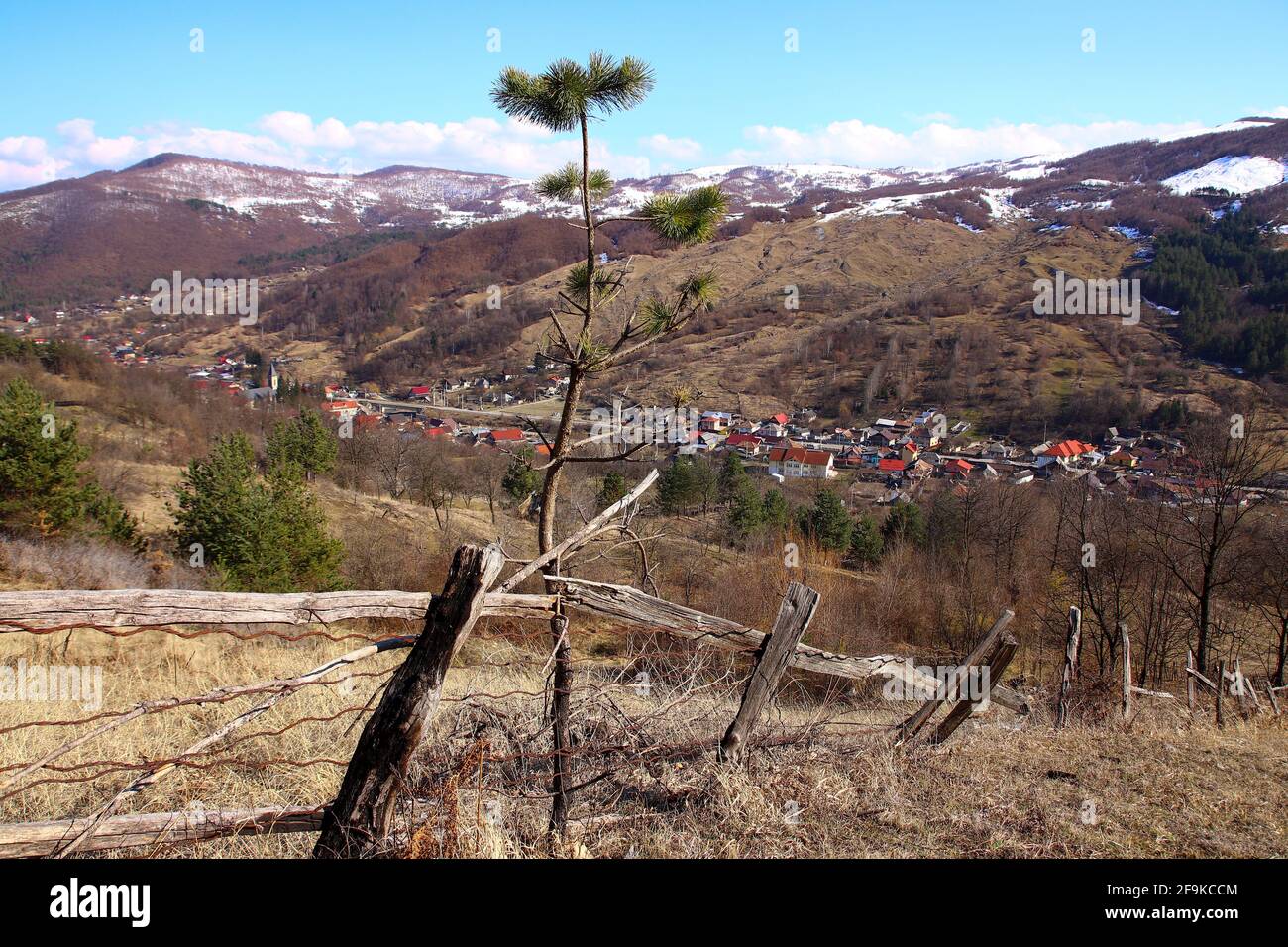 Panorama view of Ciresoaia village in Romania Stock Photo
