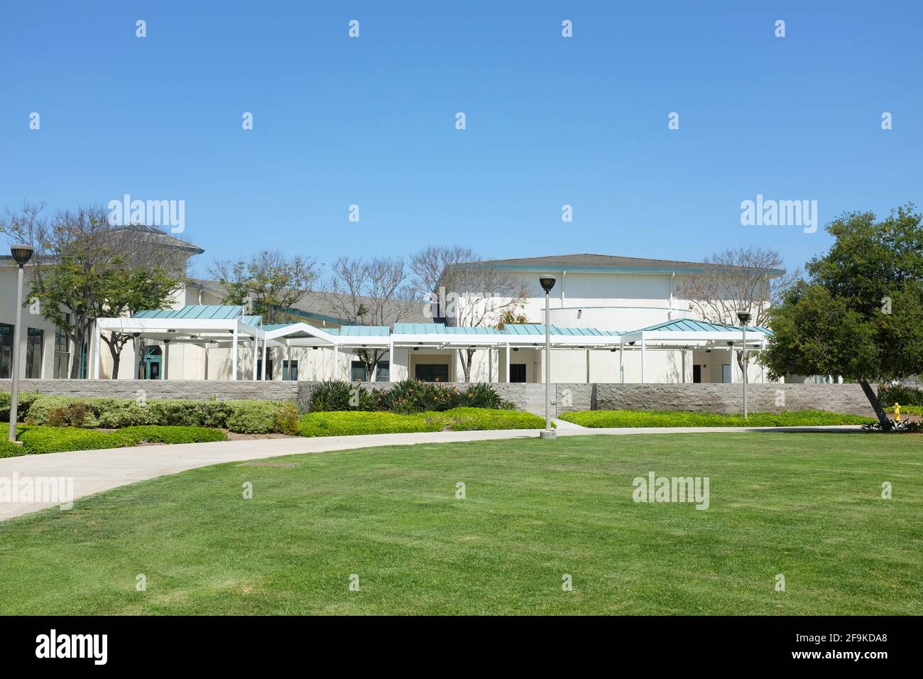 IRVINE, CALIFORNIA - 16 APR 2021: The Lakeview Senior Center at the Mike Ward Community Park. Stock Photo