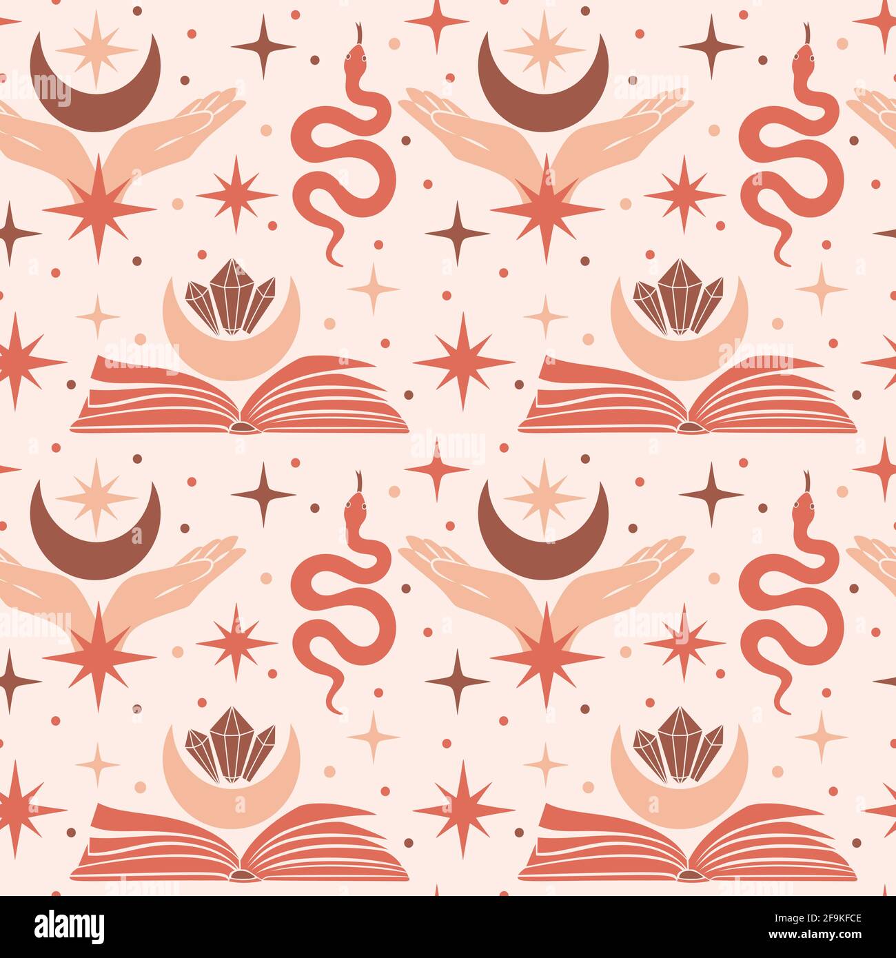 Beautiful set of mystic details in a flat style. Stock Vector