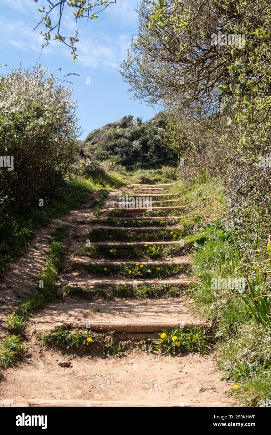 pilgrim path along steep steps to the … – License image – 70057520 ❘  lookphotos