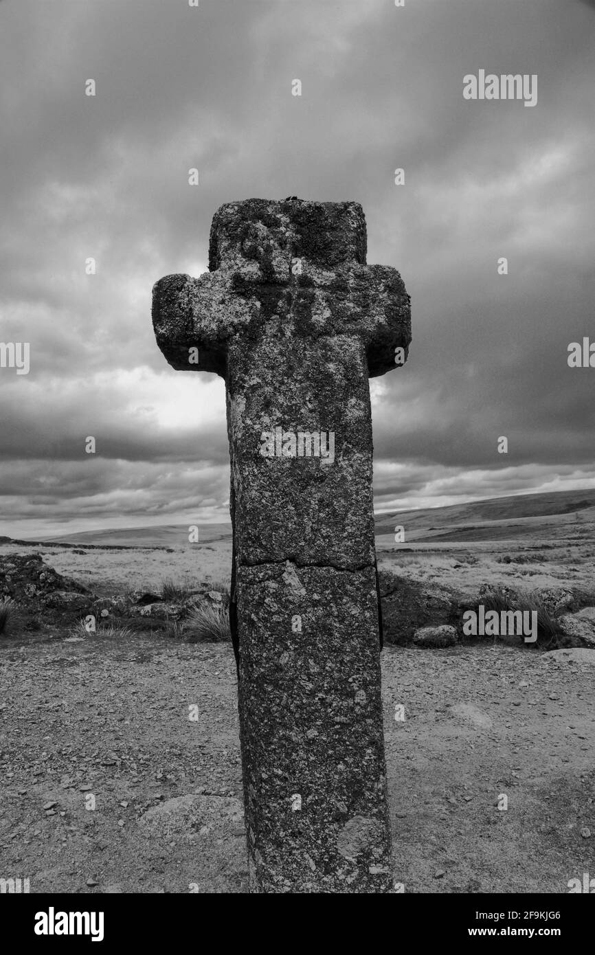 Nun’s Cross in Dartmoor National park, Devon Stock Photo