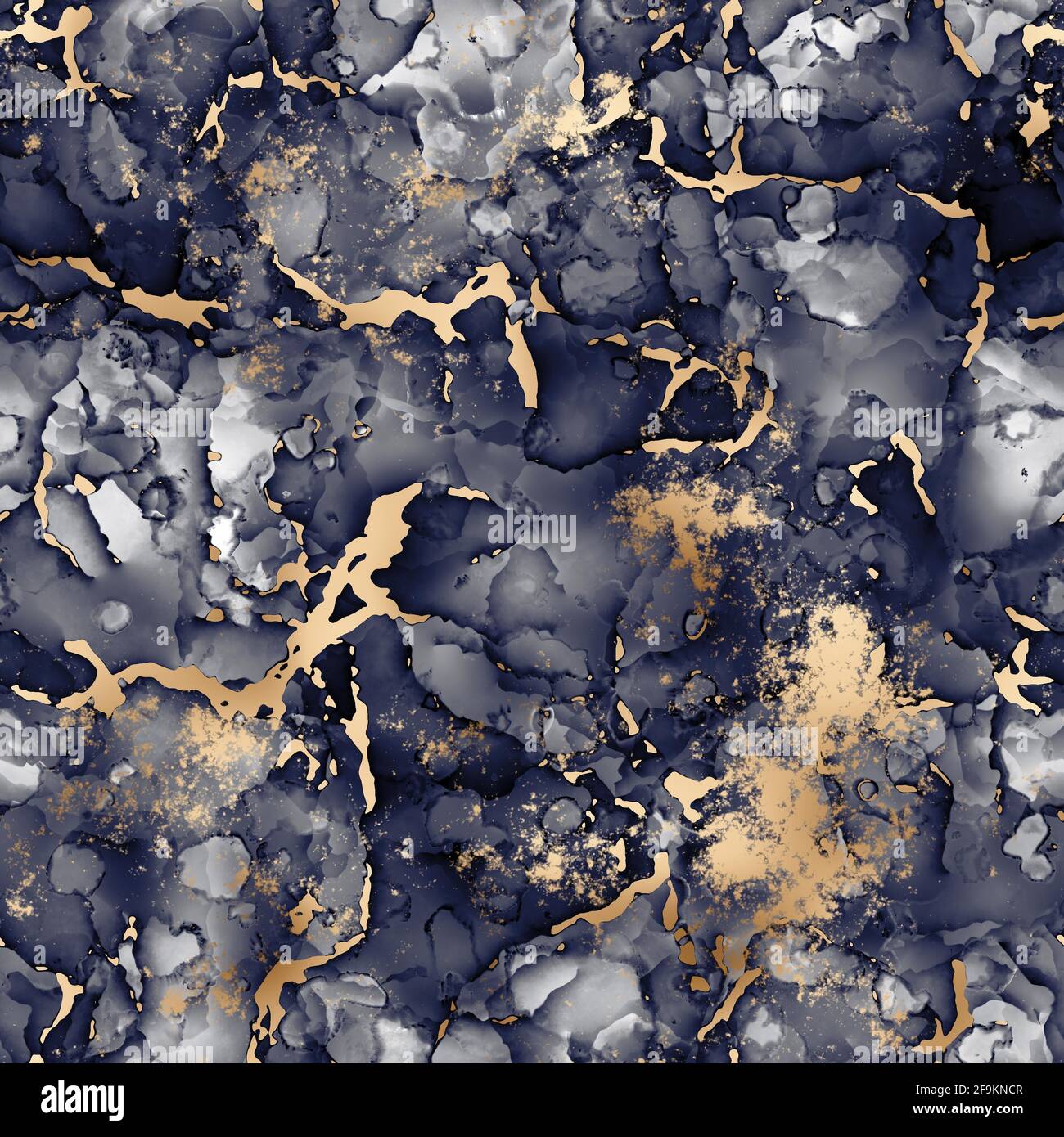 Seamless abstract alcohol ink art with gold leaf overlay Stock Photo ...