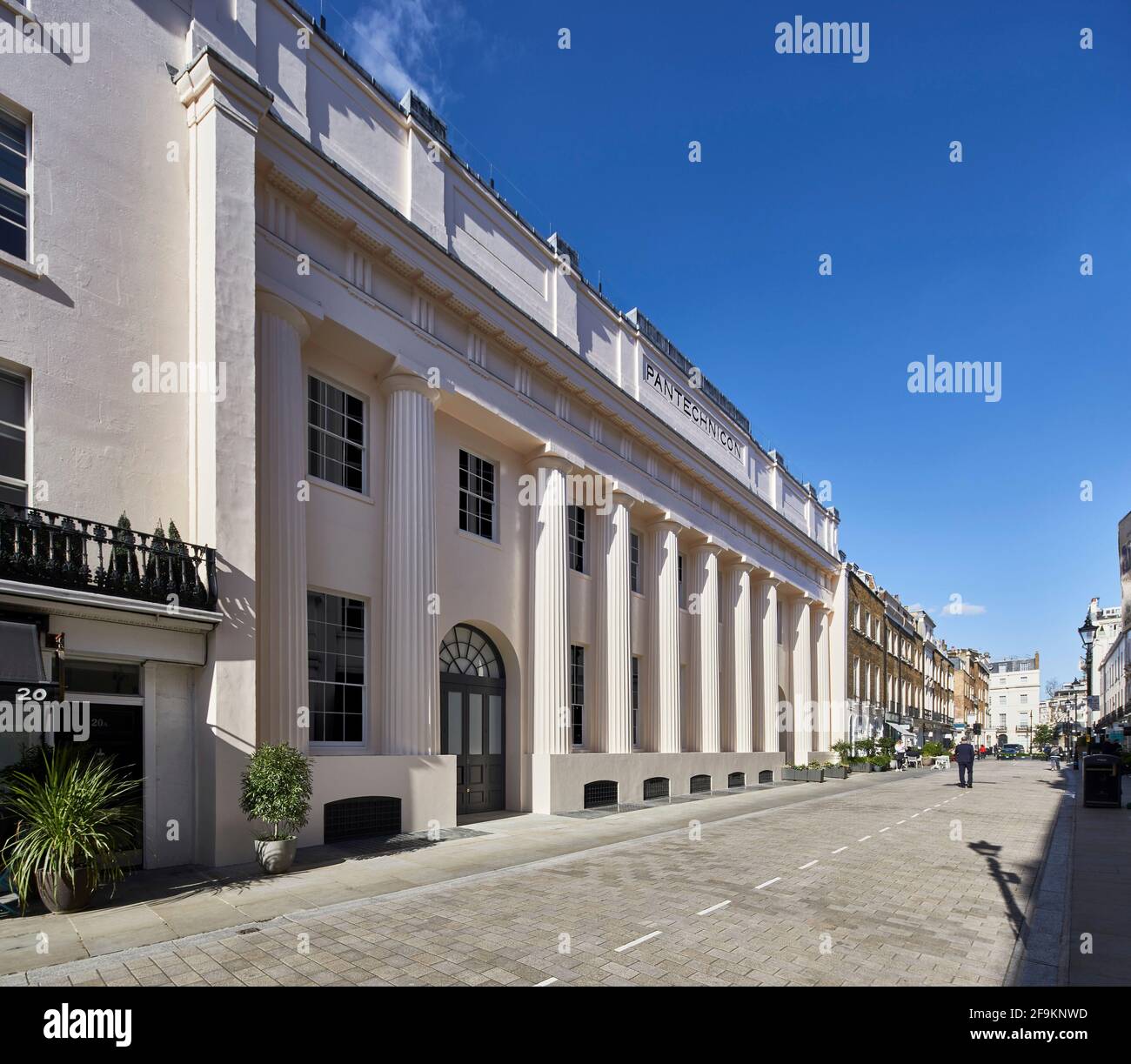 Exterior in daylight. Pantechnicon, London, United Kingdom. Architect: Farrells, 2020. Stock Photo