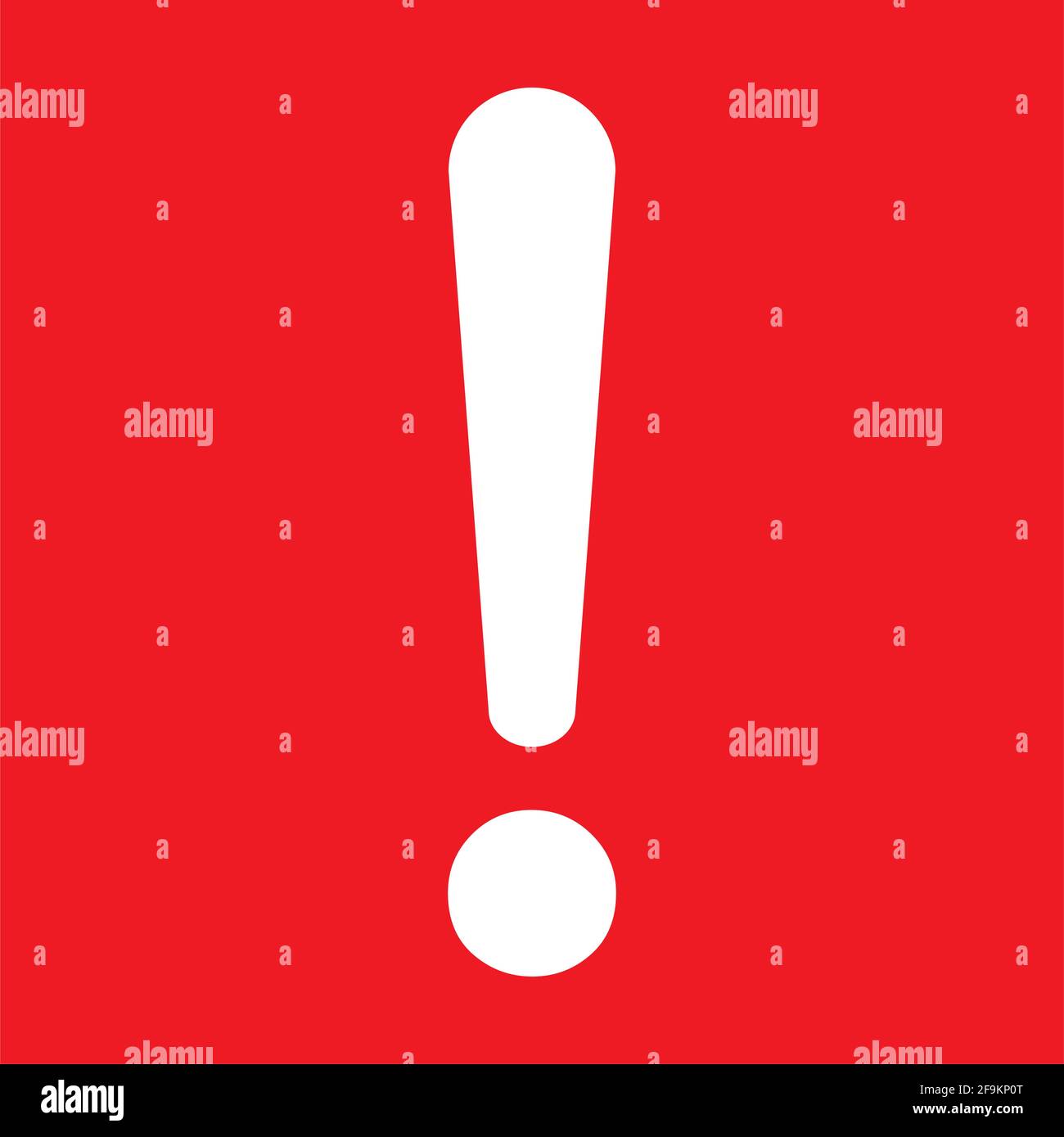 Exclamation mark flat design icon vector. Hazard warning attention sign ...