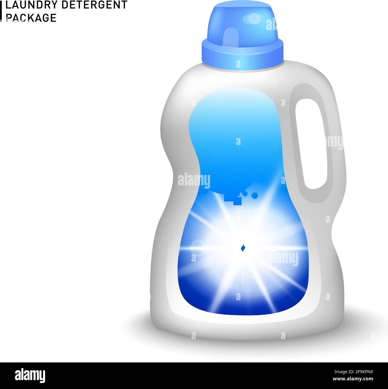 Realistic mock up of container for liquid detergent with designed