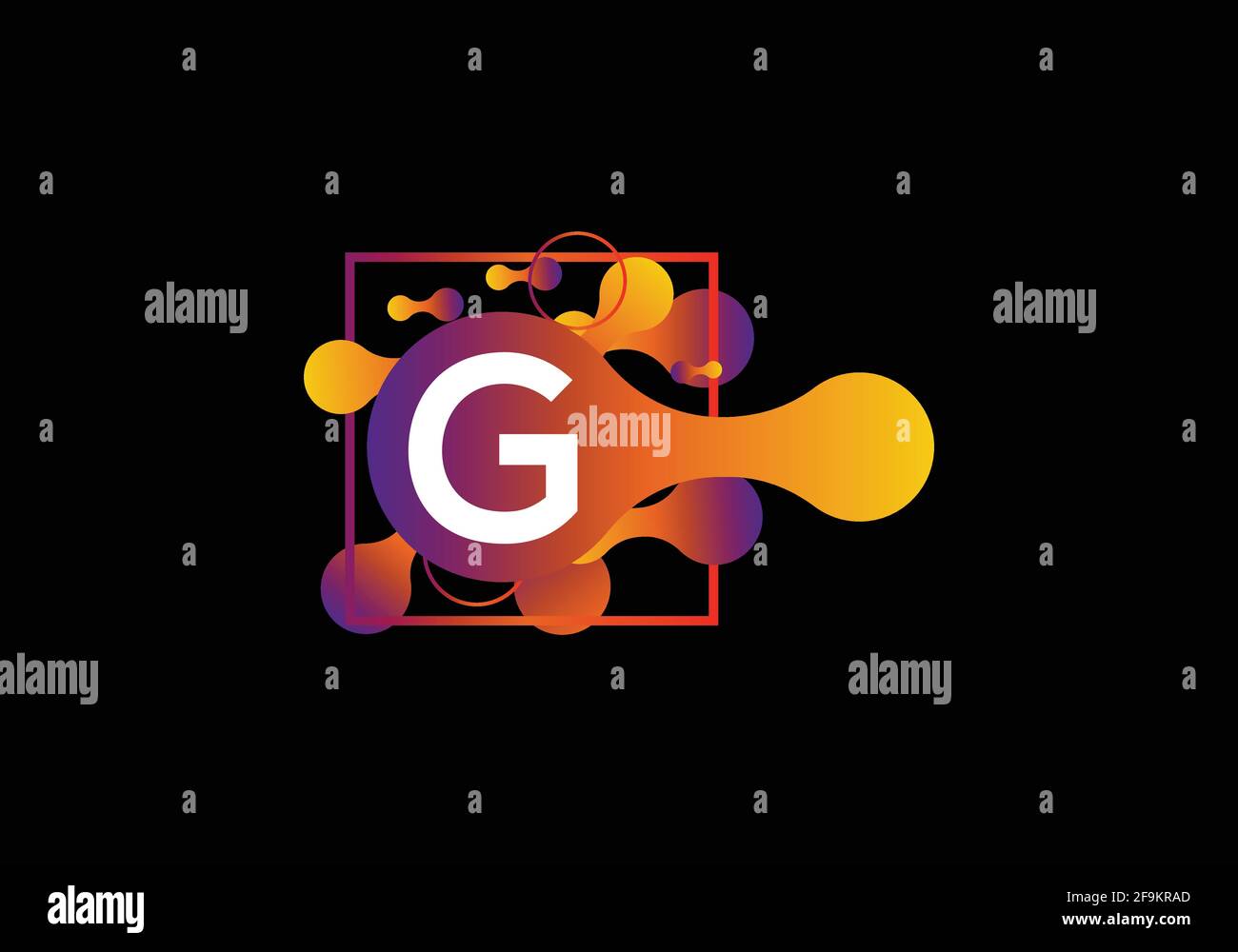 Abstract liquid shape Letter G Logo design vector template. Stock Vector