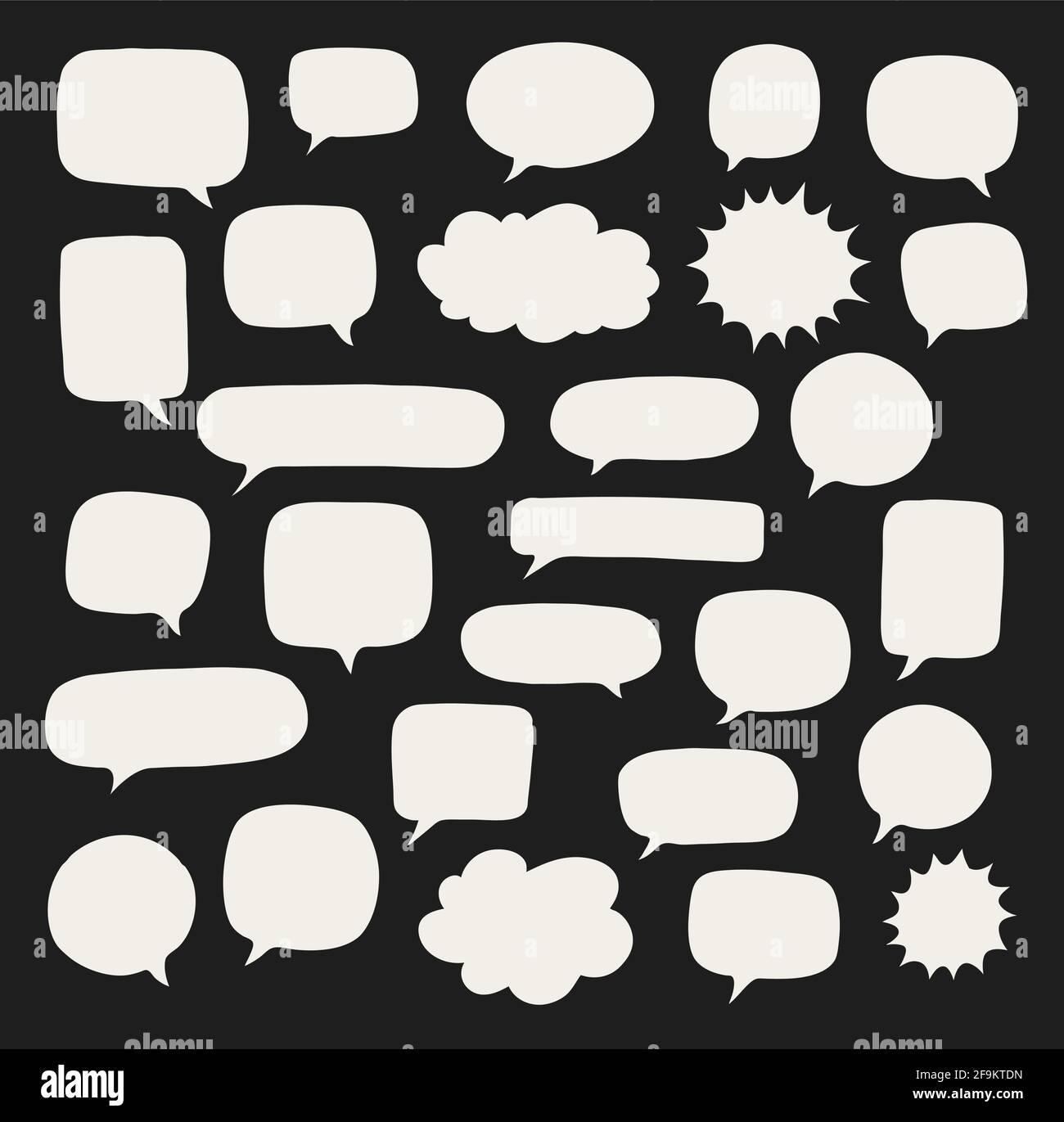 Set of blank empty speech bubbles. Design elements Stock Vector